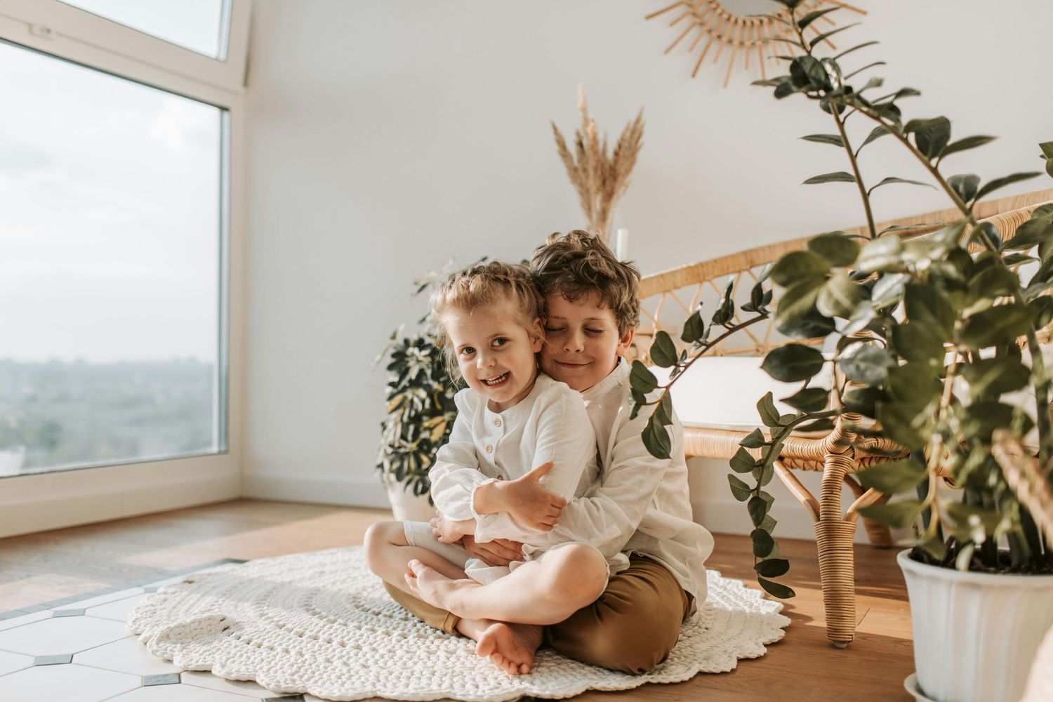 Goodyear cheerful family session in studio, golden light, captured by Arizona family photographer.