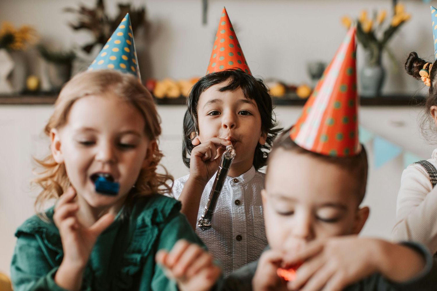 Sierra Vista birthday fun, kids playing together, joyful celebration, photographed by premier Arizona children photographer.