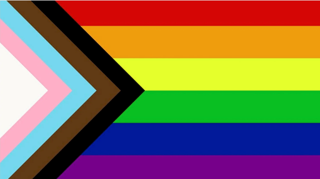 Six variations of pride flags featuring stripes in different color combinations and patterns.