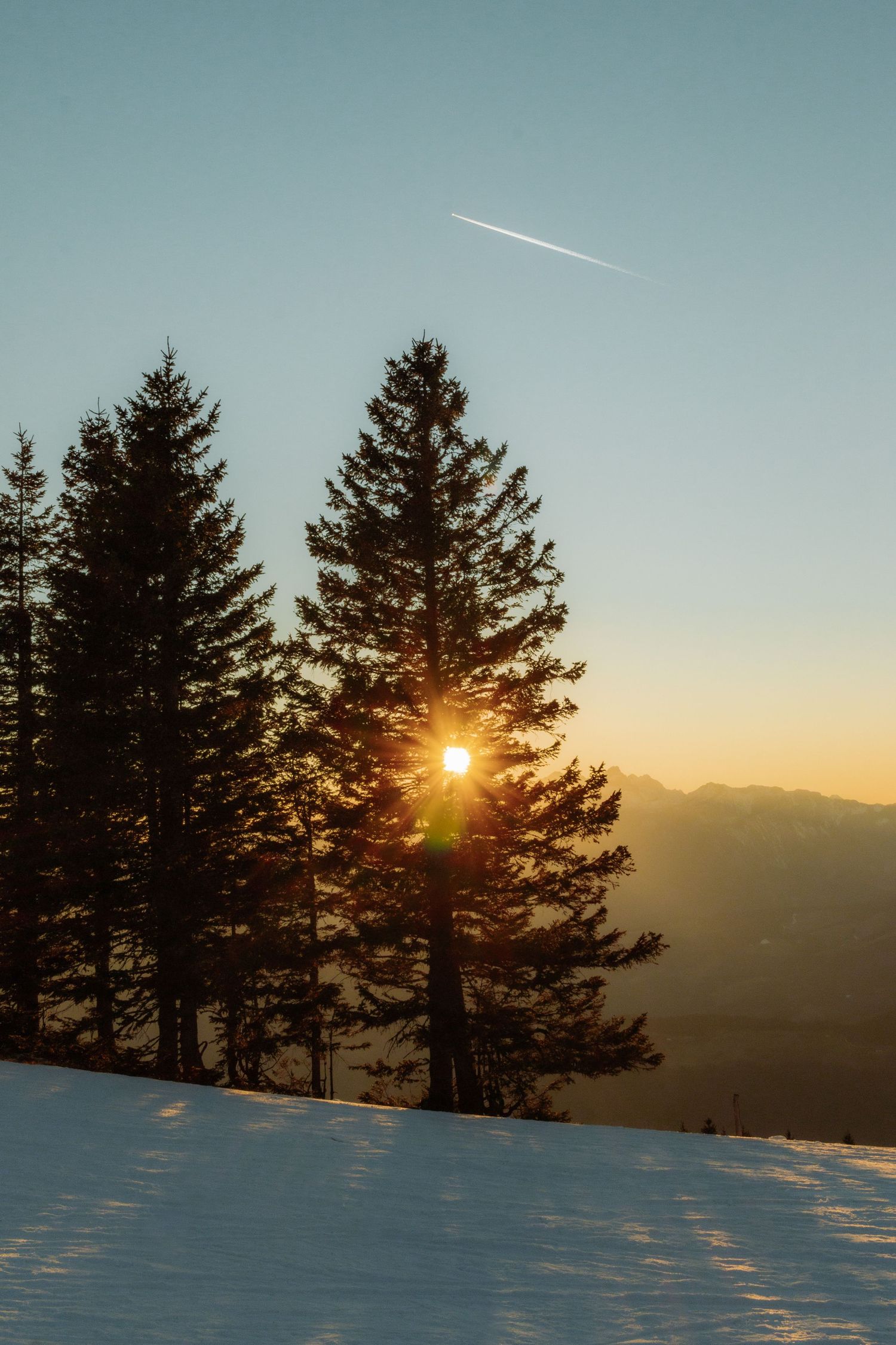 sunset in the mountains in Slovenia