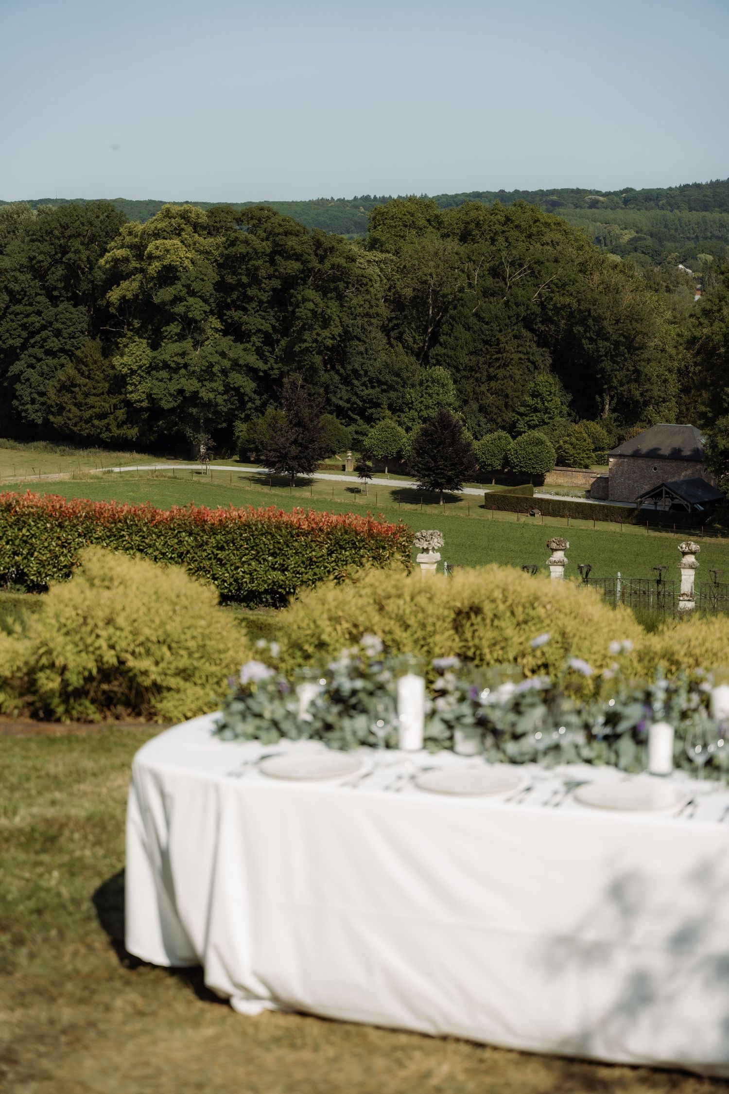 A table in a scenic place