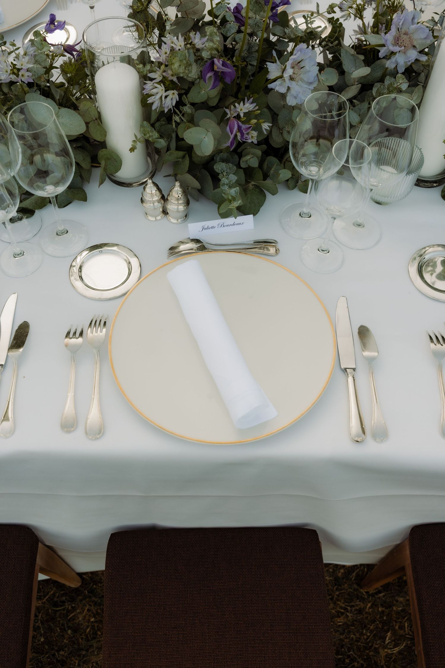 The table ready for guests to enjoy a meal