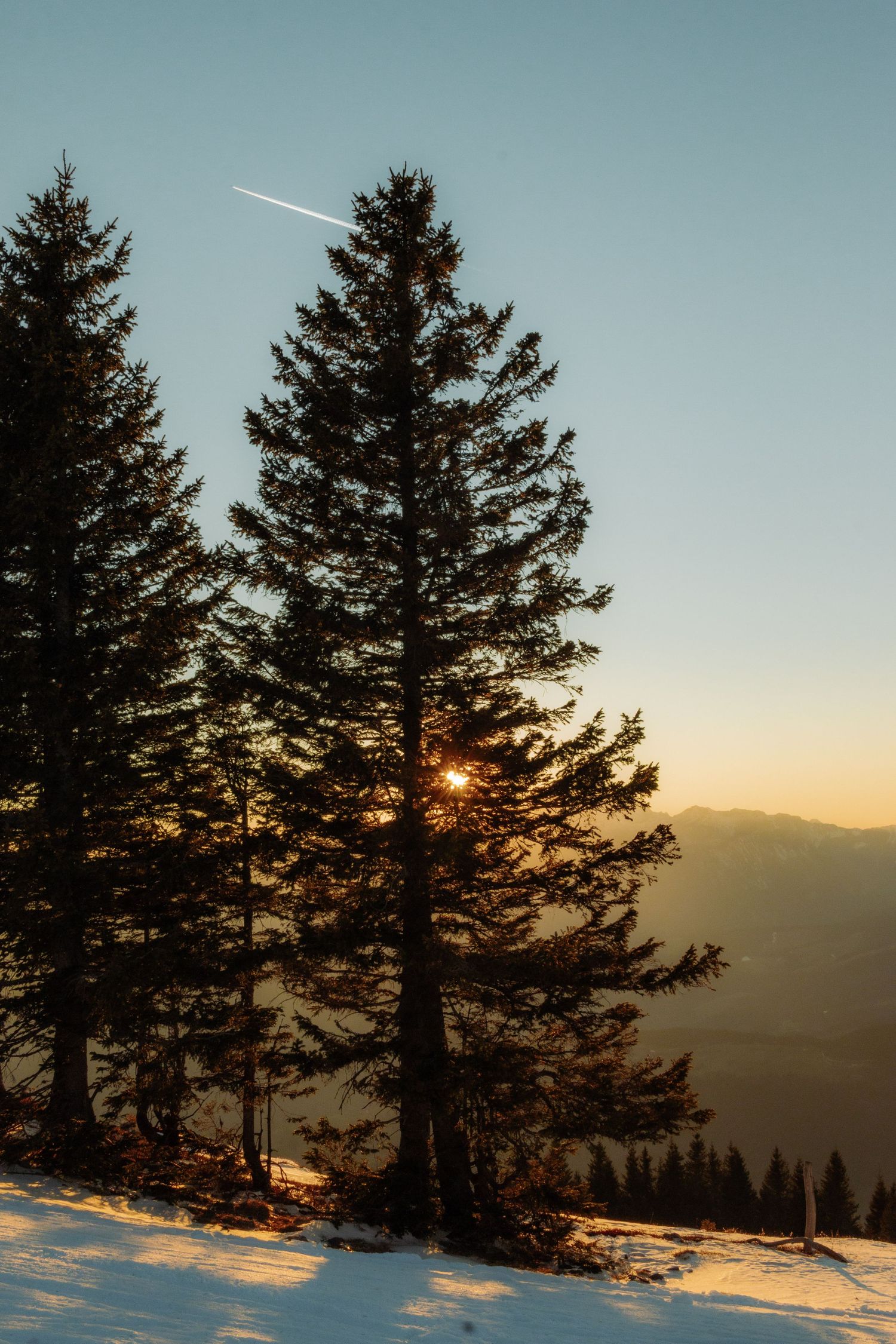 sunset in the mountains in Slovenia