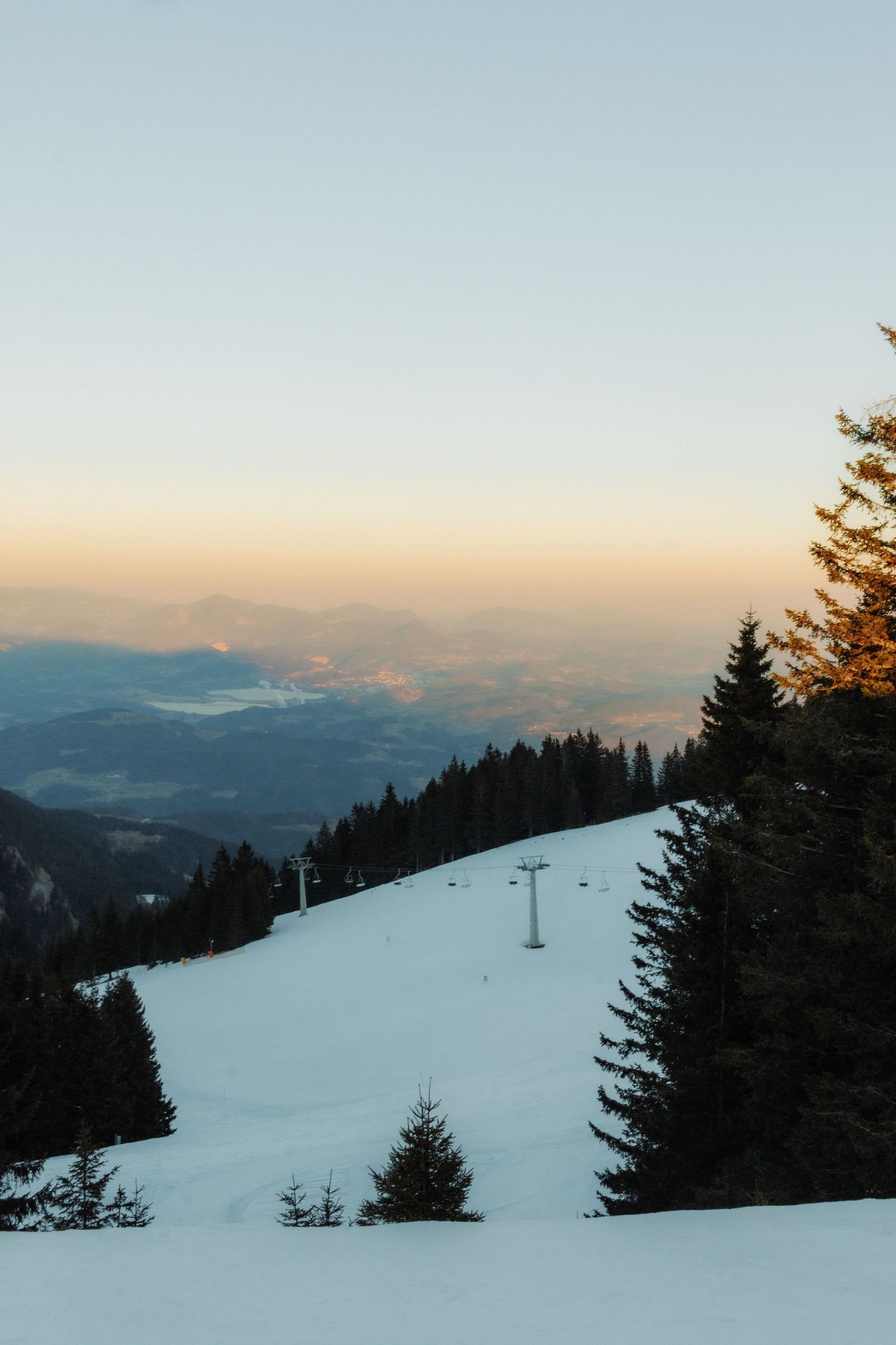 sunset in the mountains in Slovenia