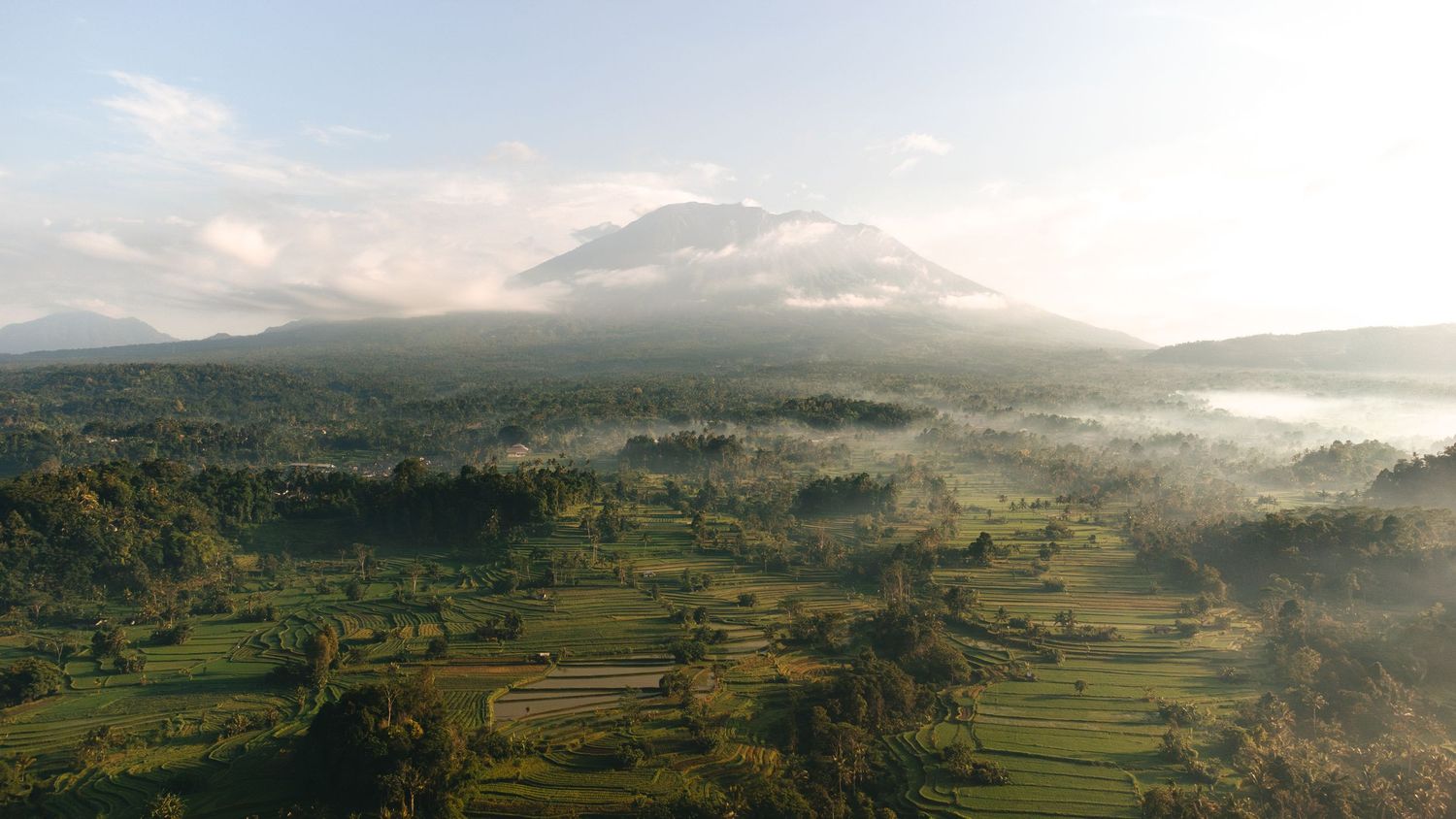 View of Mount Agung in Bali, Indonesia