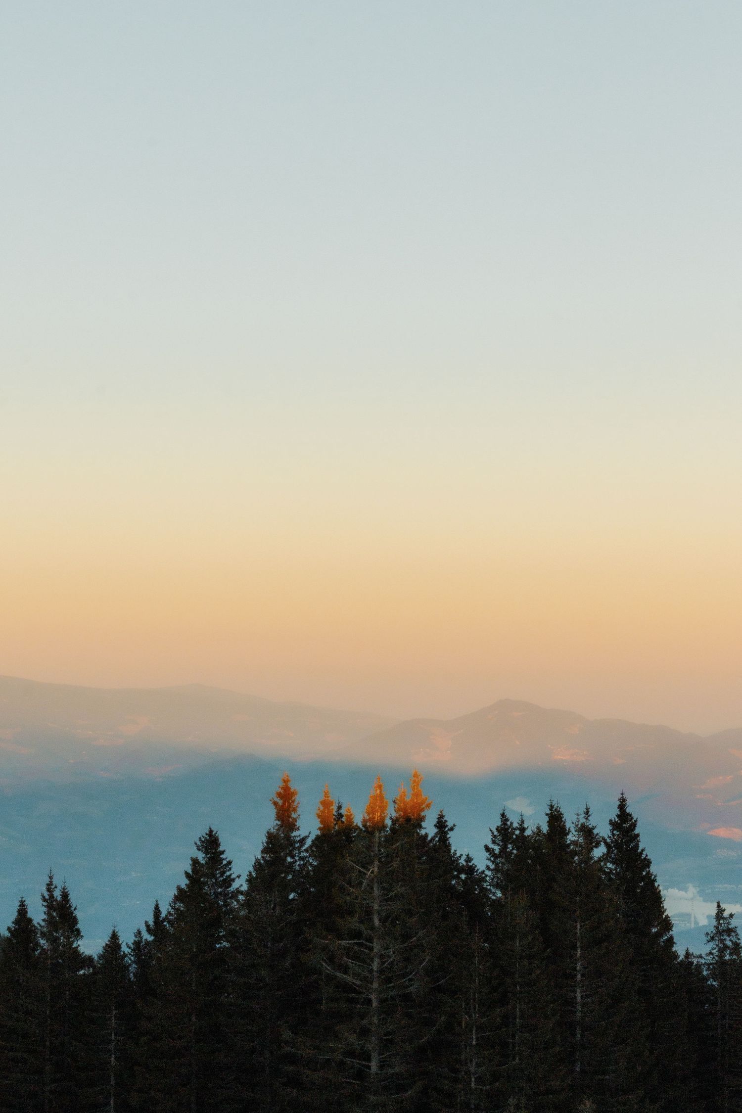 sunset in the mountains in Slovenia