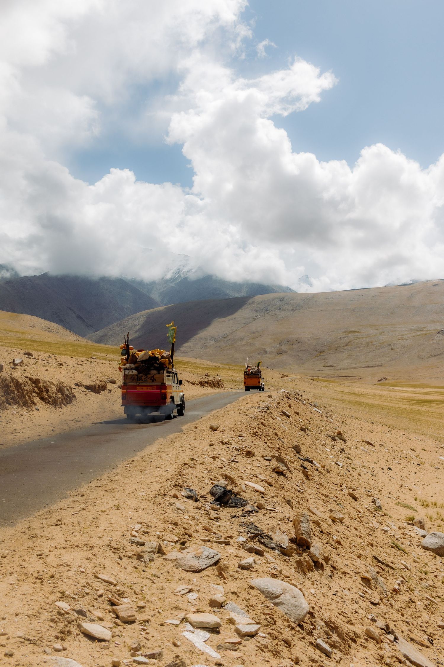 Trucks on the road in Northen India