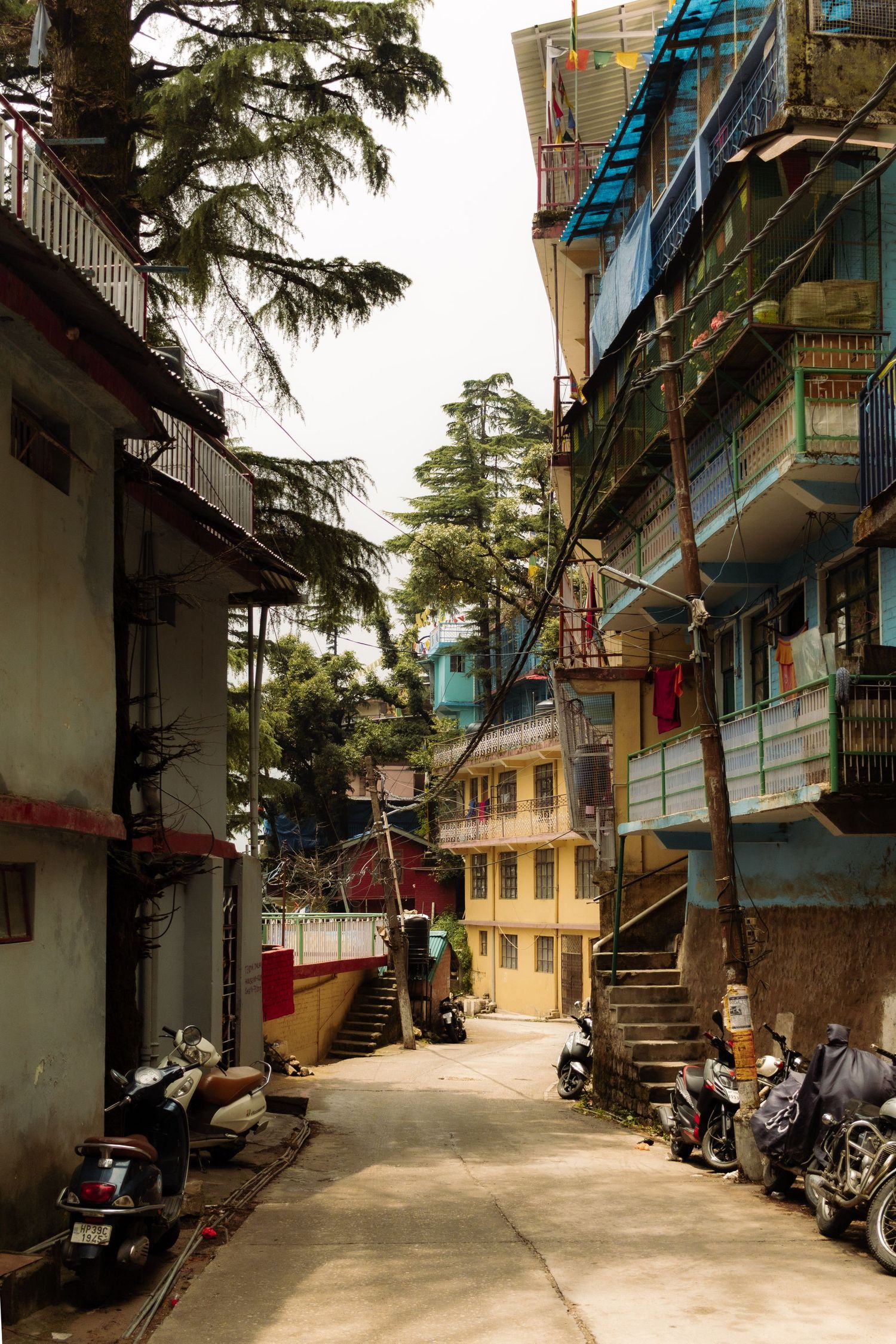 a street in Dharamsala in the morning