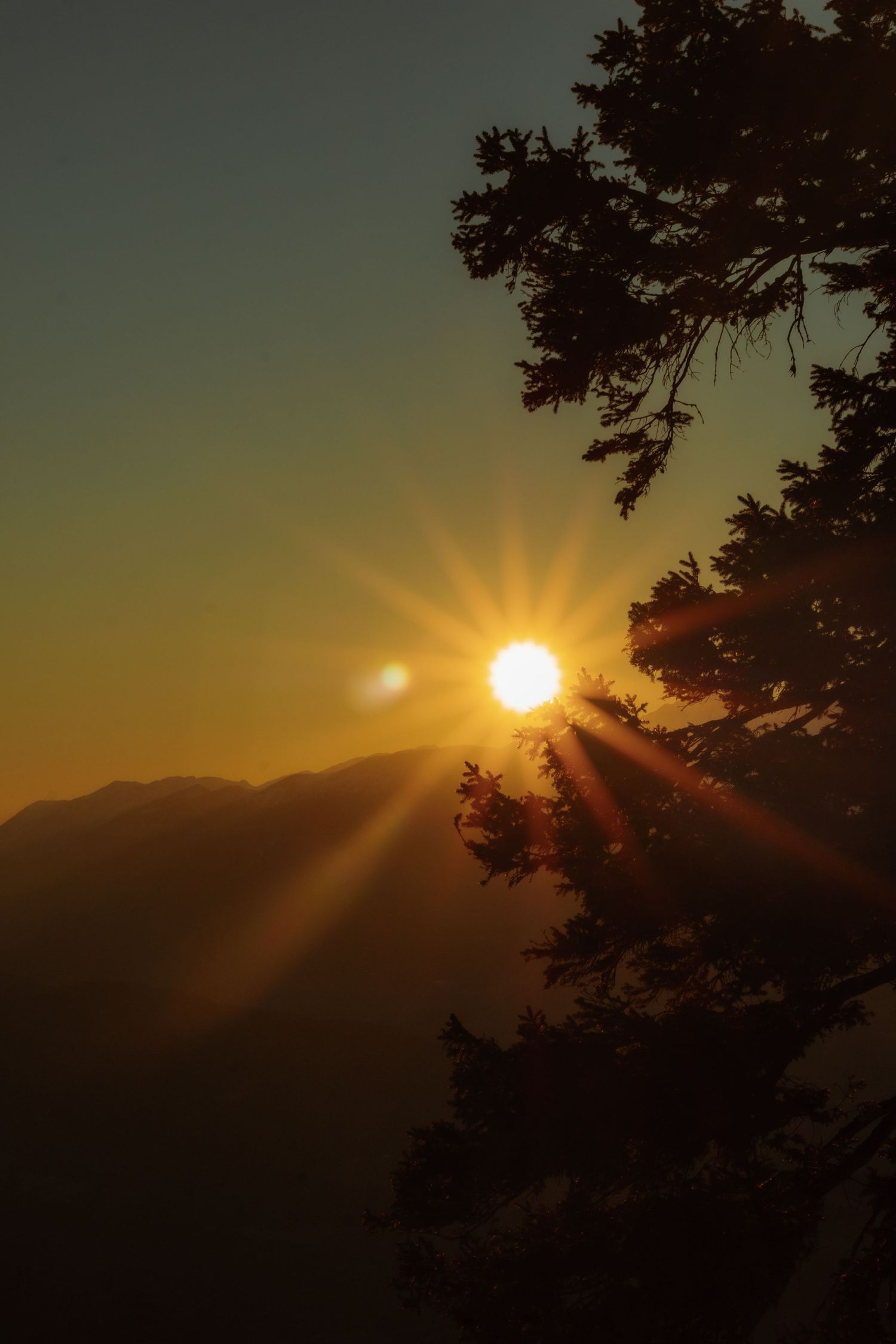 sunset in the mountains in Slovenia