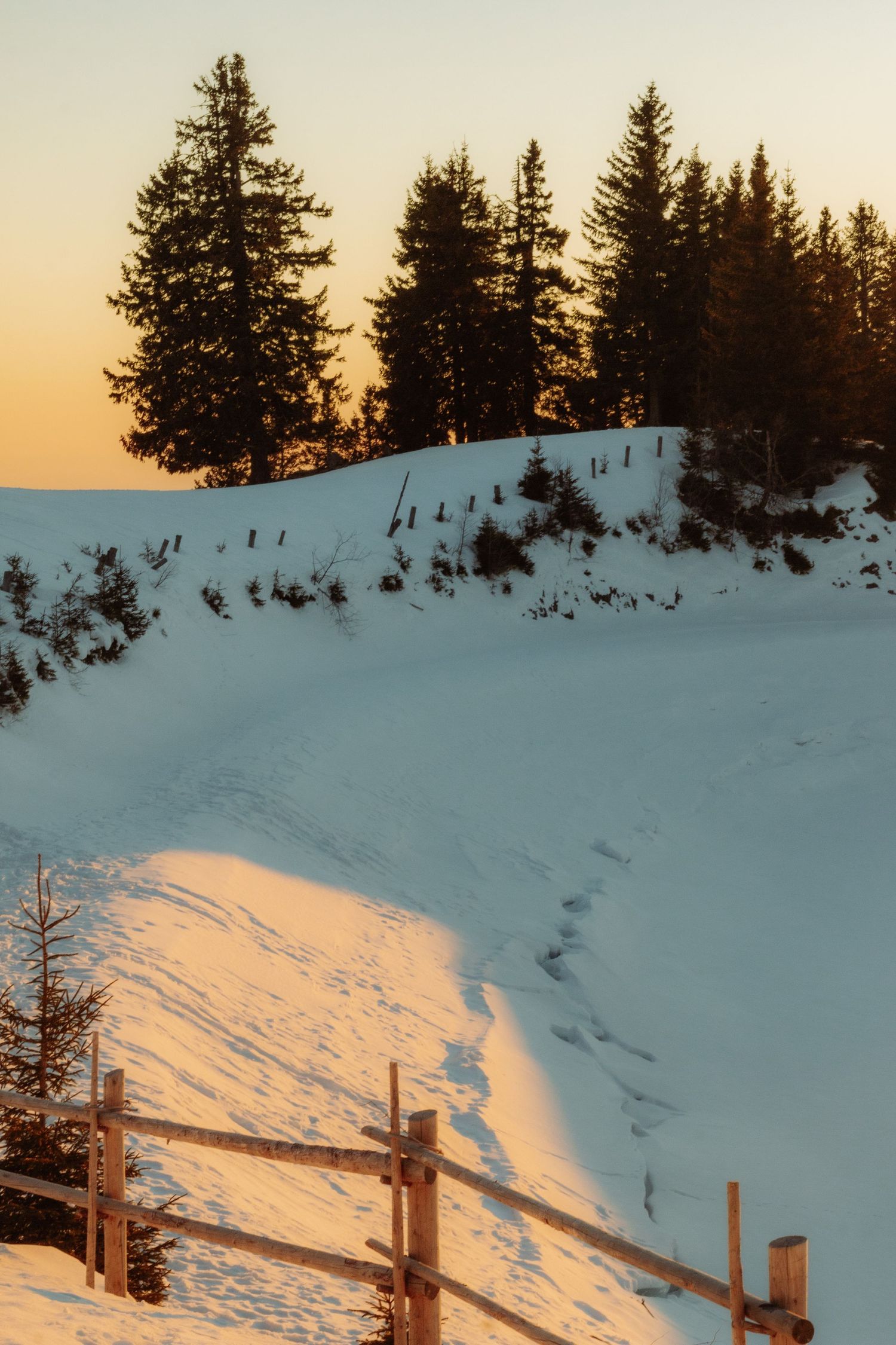 sunset in the mountains in Slovenia