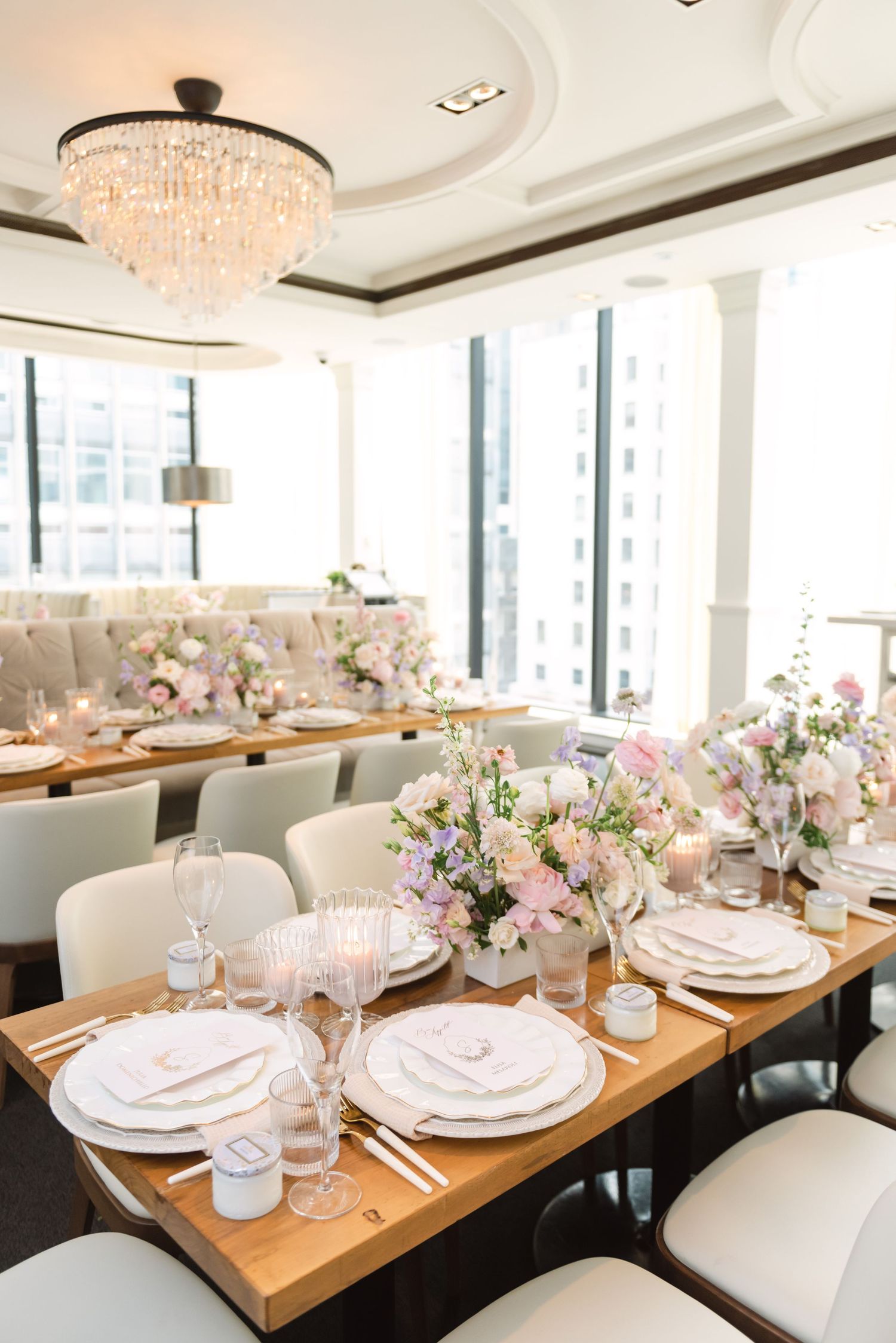 Plate setting and room details at The Chase in downtown Toronto, photographed by a Toronto wedding and lifestyle photographer.