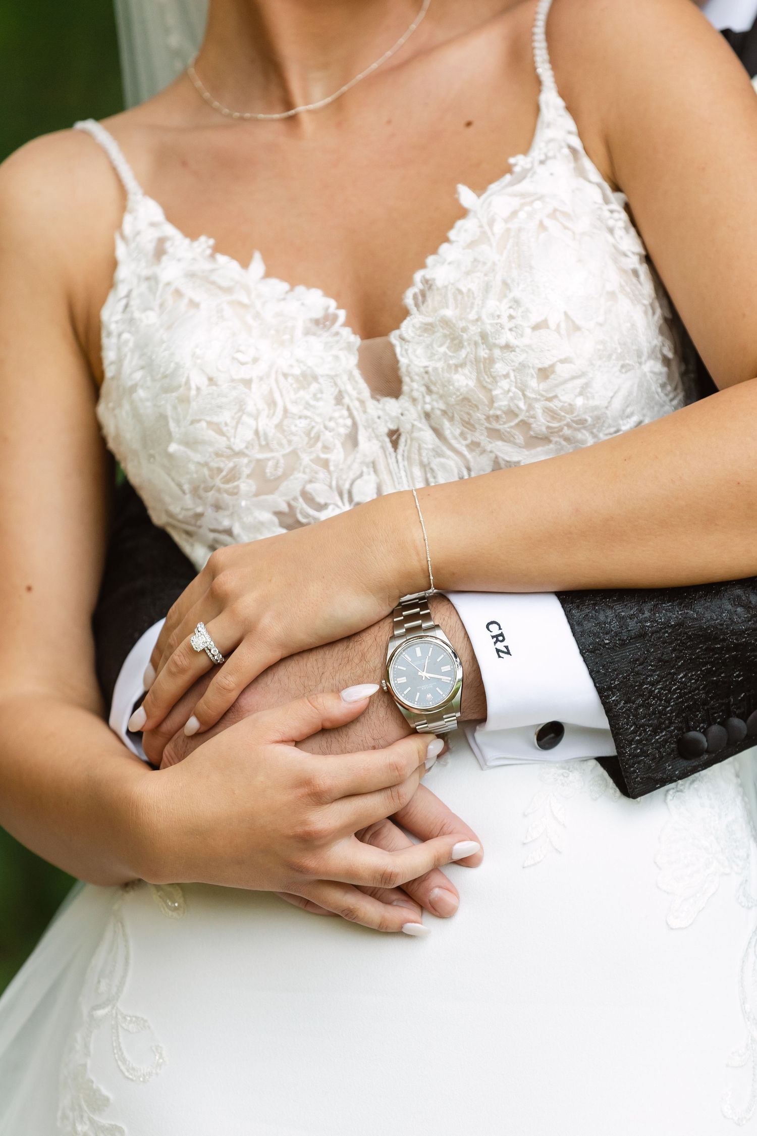 detail of bride and groom portraits on the helipad at Eagles Nest Golf Club in Toronto, photographed by a Toronto wedding photographer.
