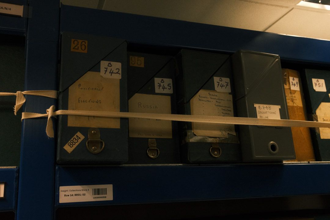 Storage boxes, part of the Daily Herald Archive