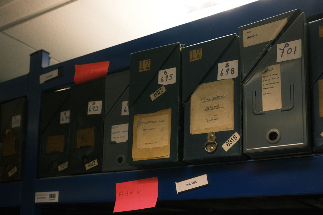 Storage boxes, part of the Daily Herald Archive