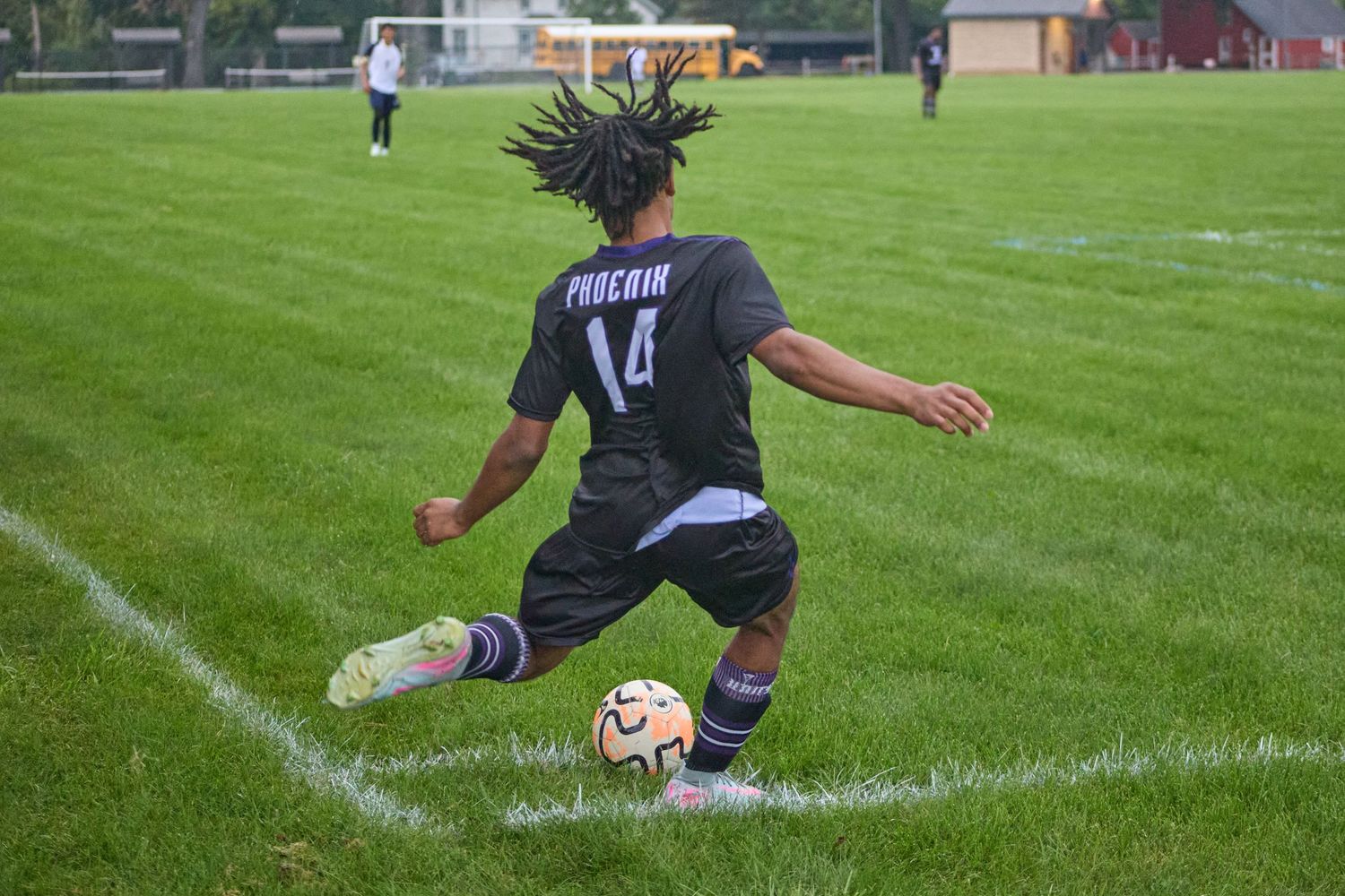 Soccer player playing