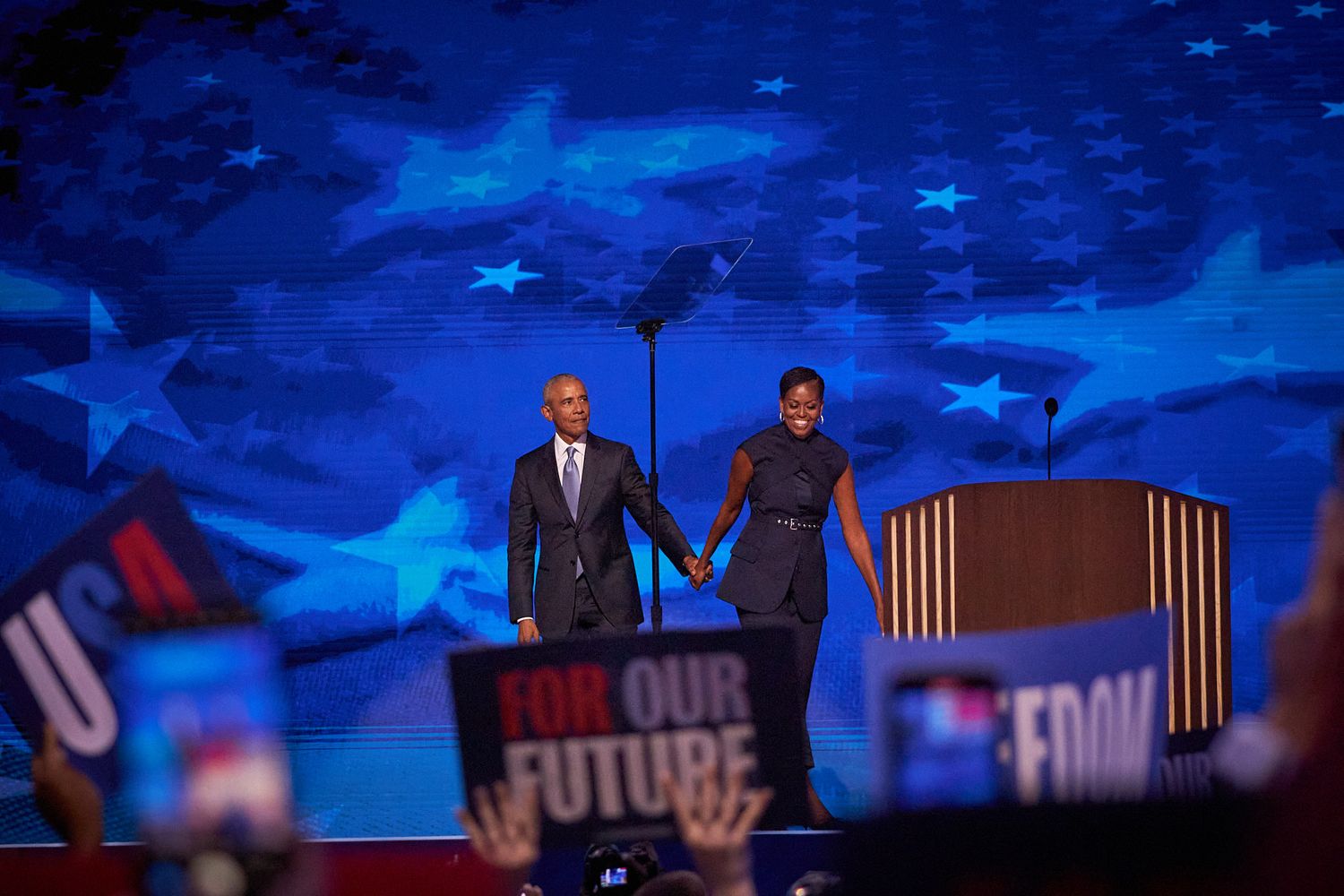 Barack and Michelle Obama at 2020 DNC