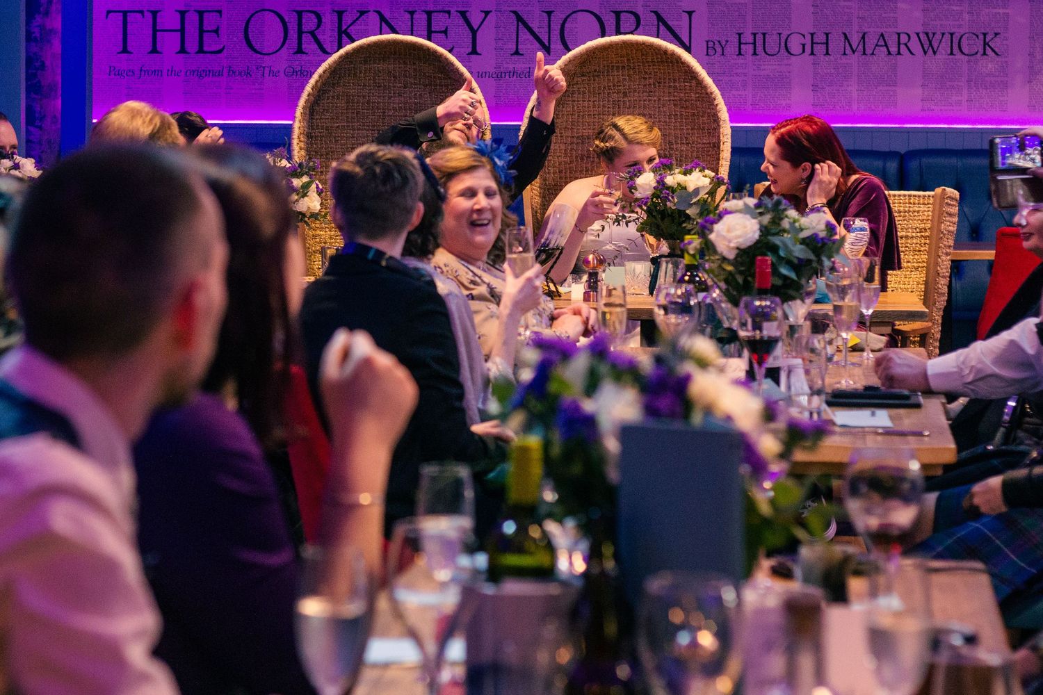 Guests celebrating a wedding at the storehouse, kirkwall