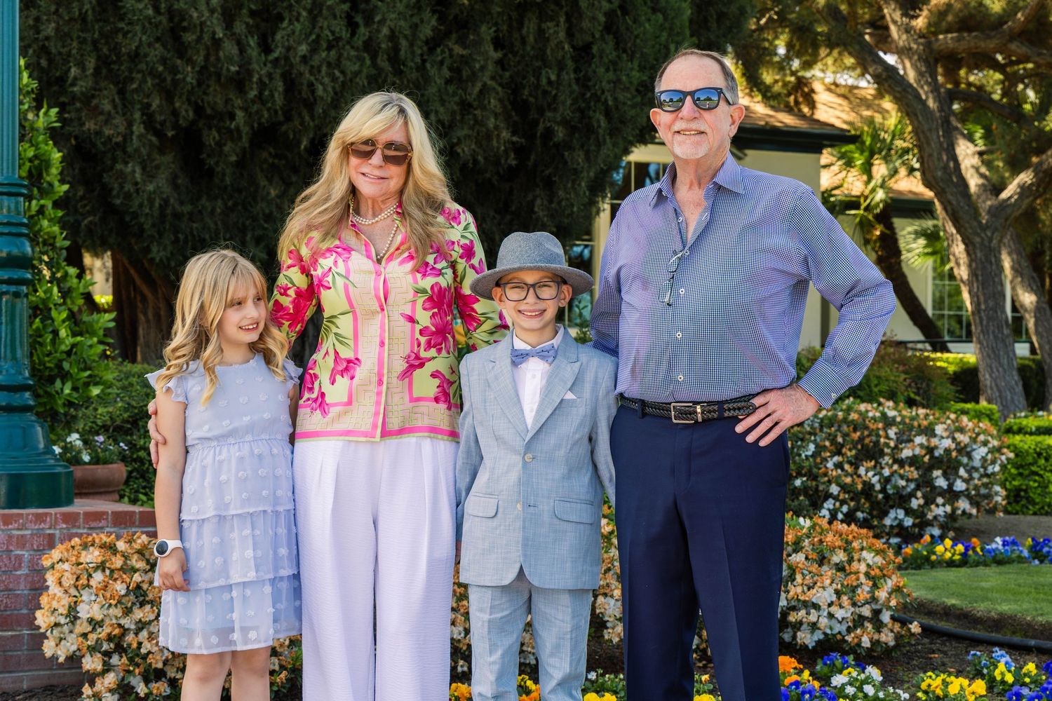 Family posing for Easter portraits