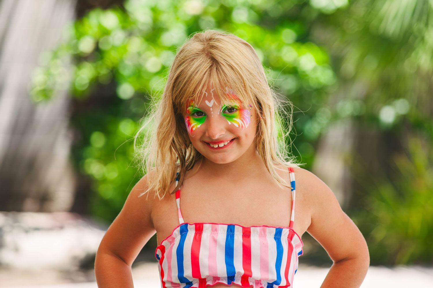 Party guest with face paint
