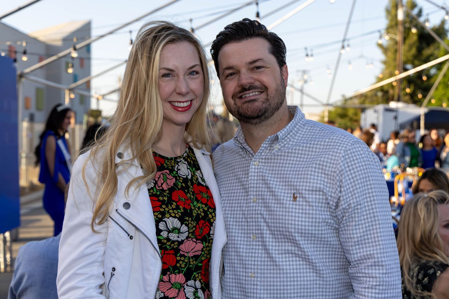 Couple enjoying community fundraiser event