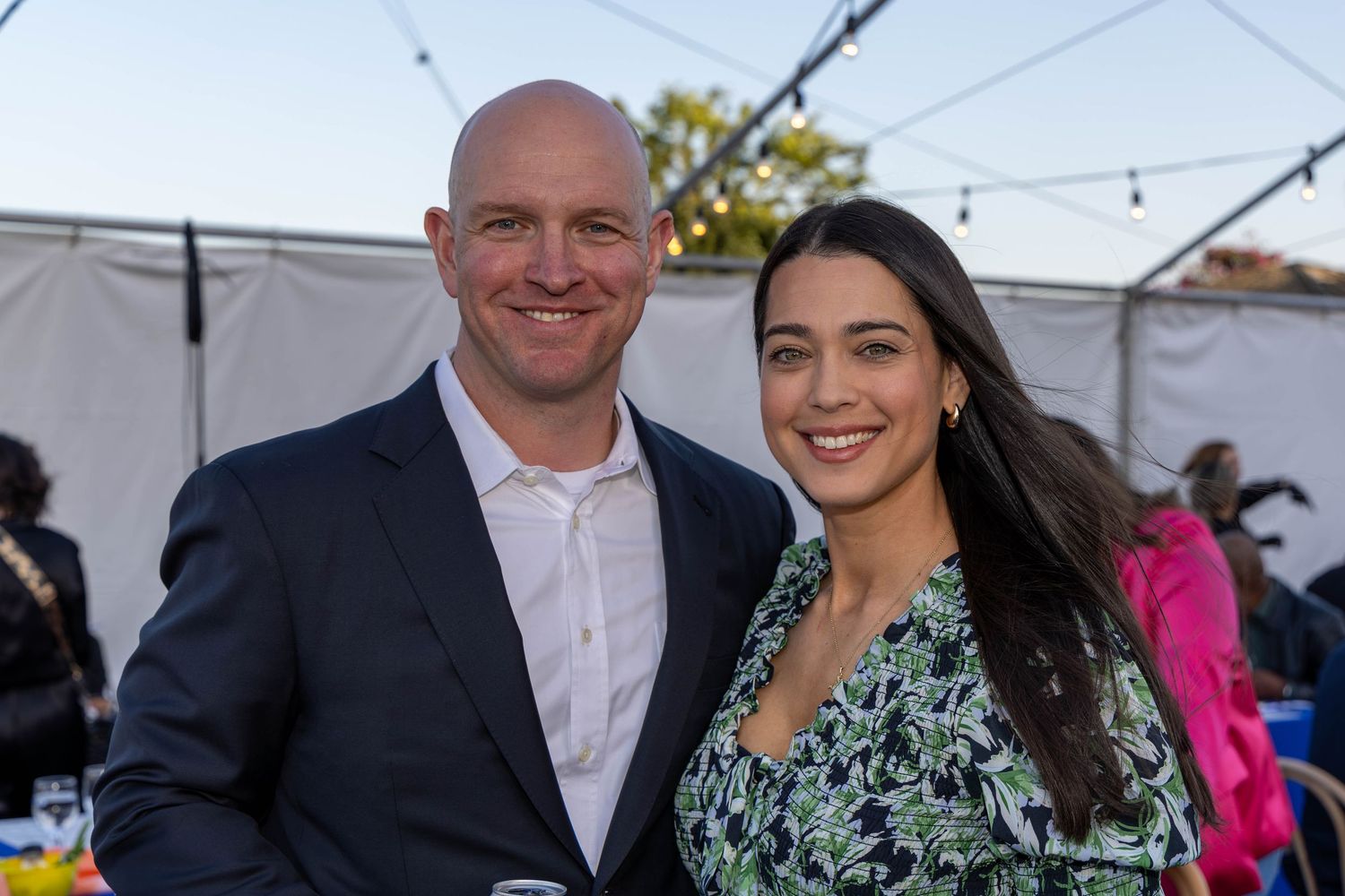 Couple enjoying community fundraiser event