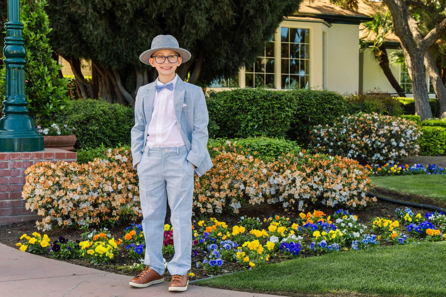 Young man posing for Easter portraits