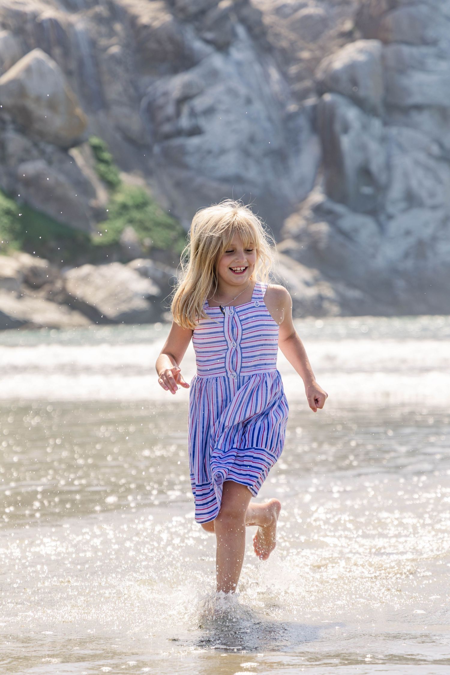 Girl running at beach