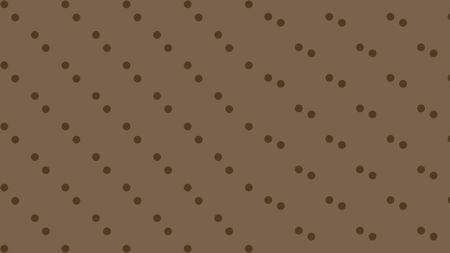 Brown textured background with diagonal pattern of dark brown polka dots.