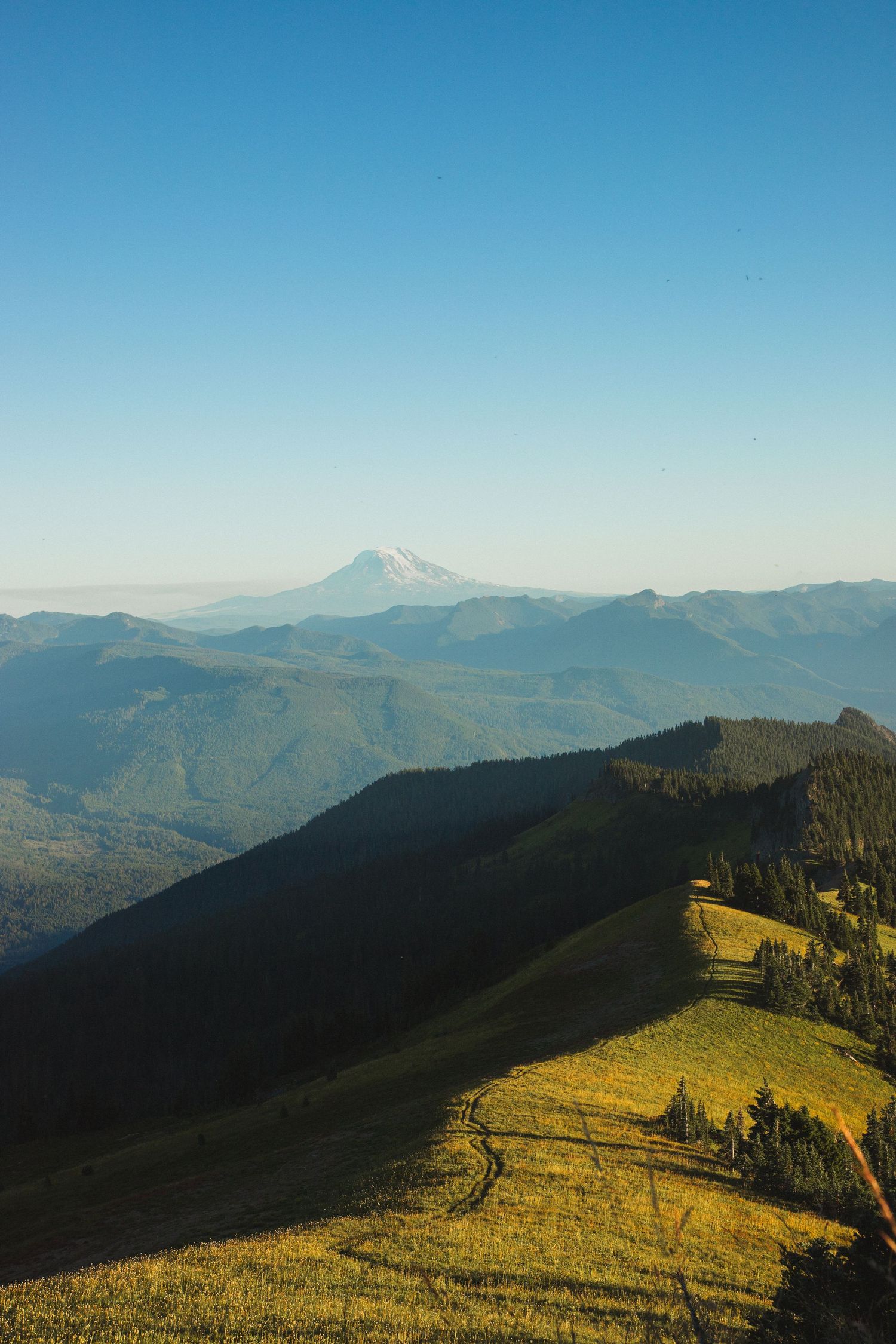 High elevation mountain ridge at Mount Rainier, elopement scenery