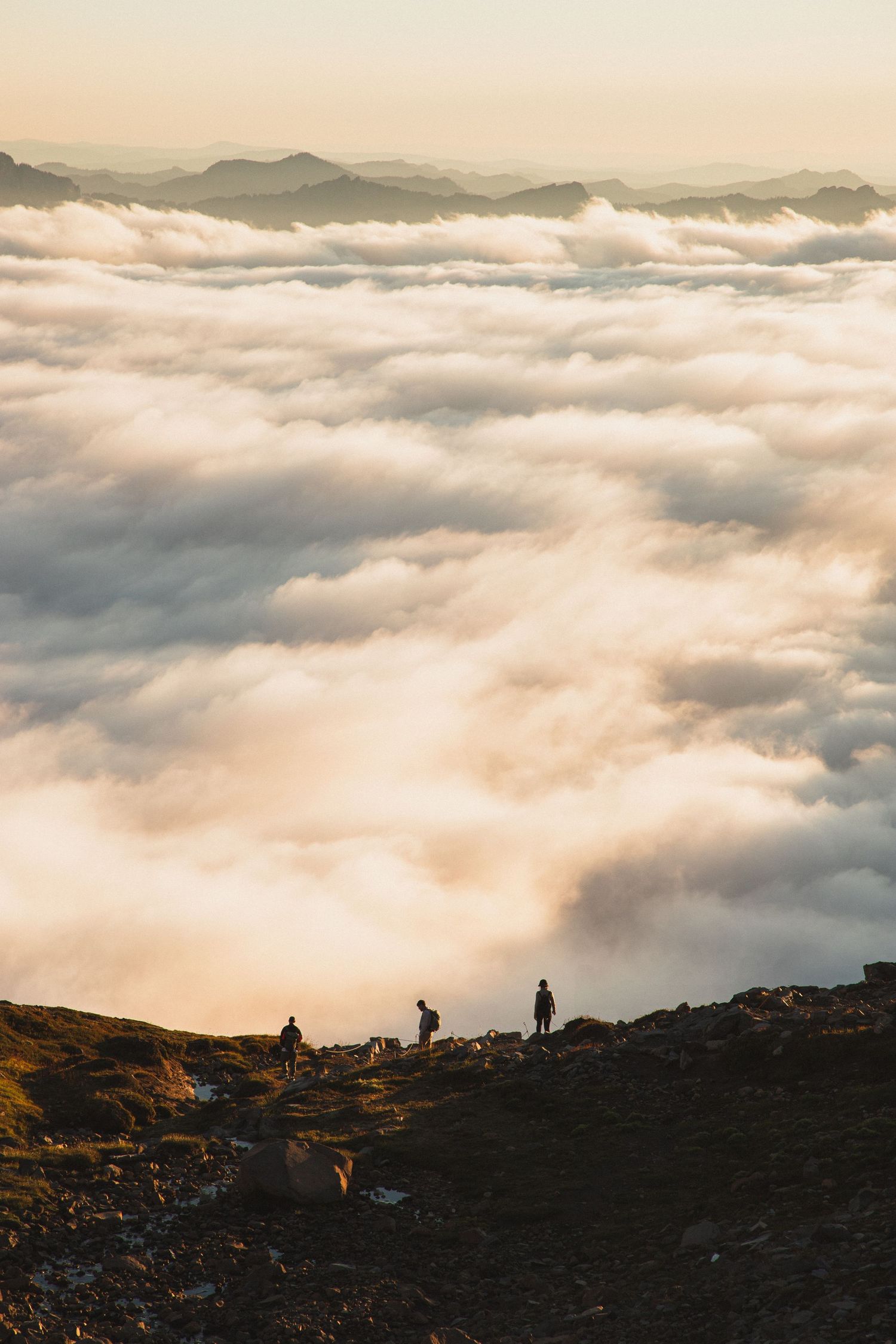 Clouds rolling over Mount Rainier, Washington elopement location