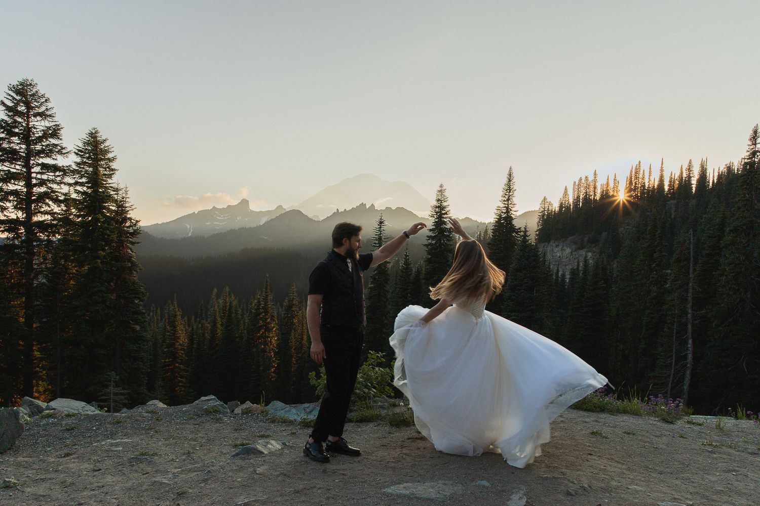 Intimate elopement session at Mount Rainier National Park
