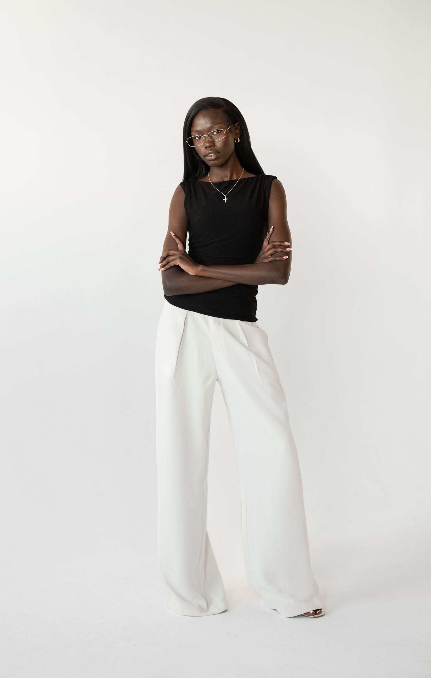 Branding image featuring a female model wearing professional clothing