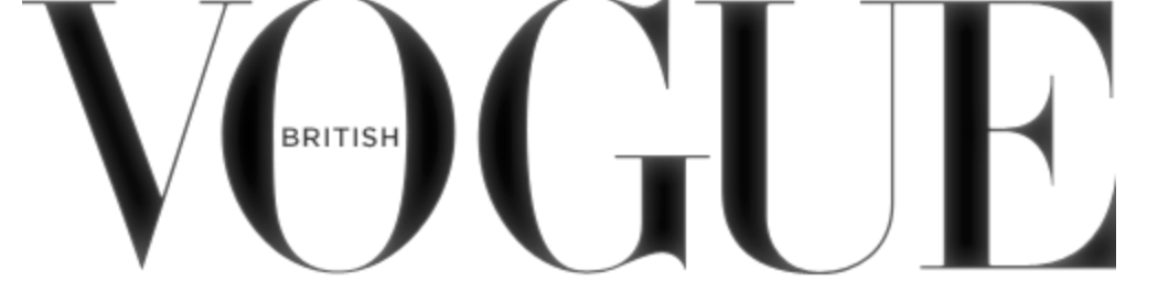British Vogue magazine logo in bold black serif typography on white background.