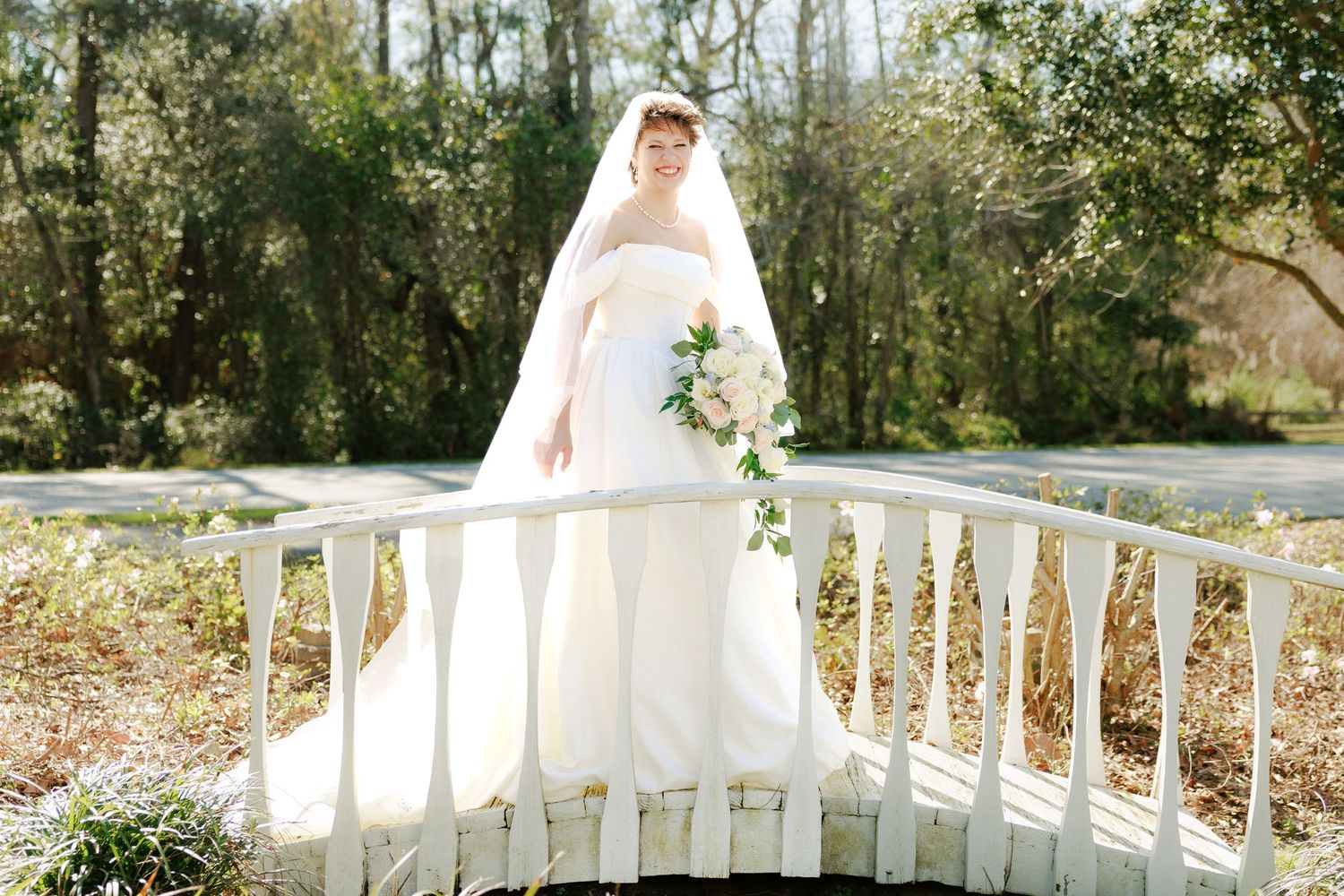 Wedding Bridal Portraits at Saint Francis at The Point Anglican Church Fairhope, Alabama