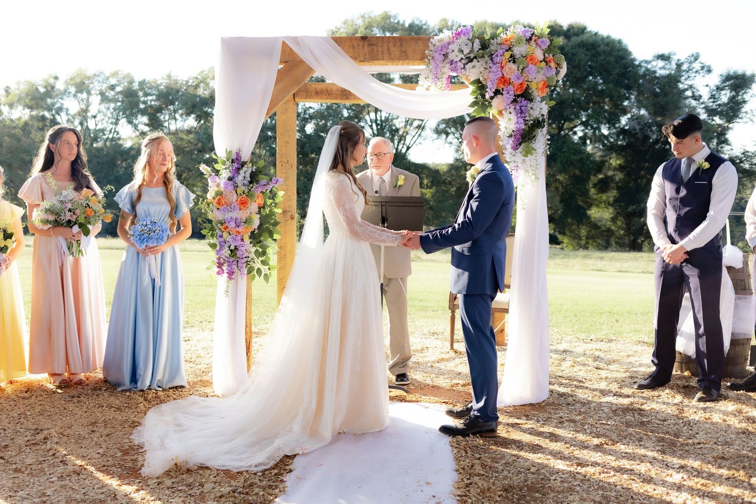 Couple getting married at Dalrymple Farms Enterprise, Alabama