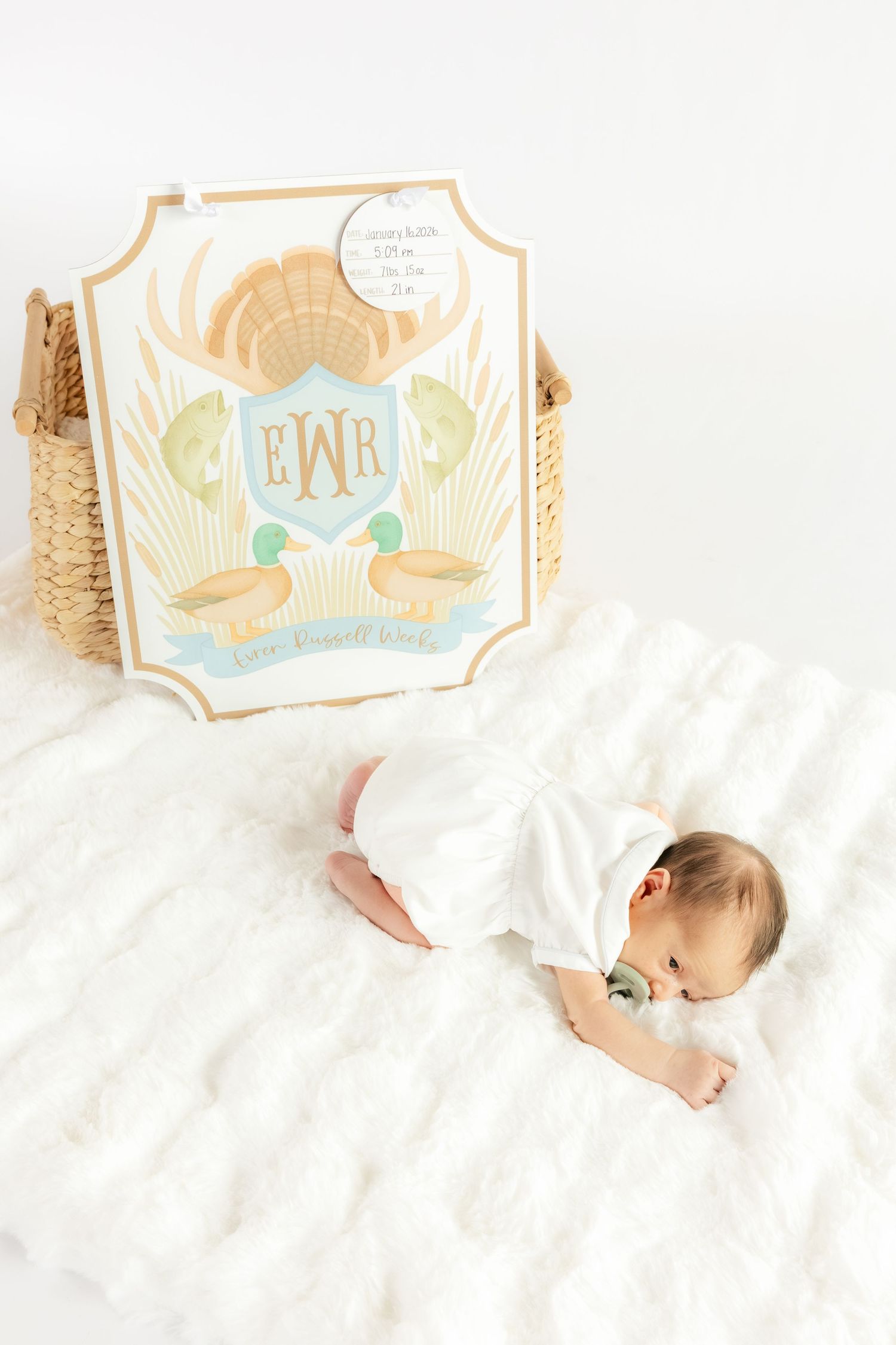 Newborn laying down in a studio in Dothan, Alabama
