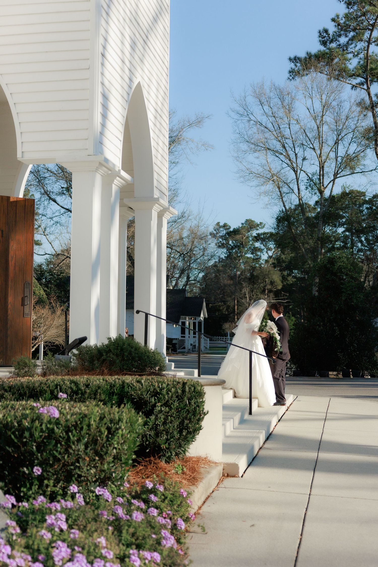 Couple Portraits at Saint Francis at the Point Anglican Church Fairhope, Alabama
