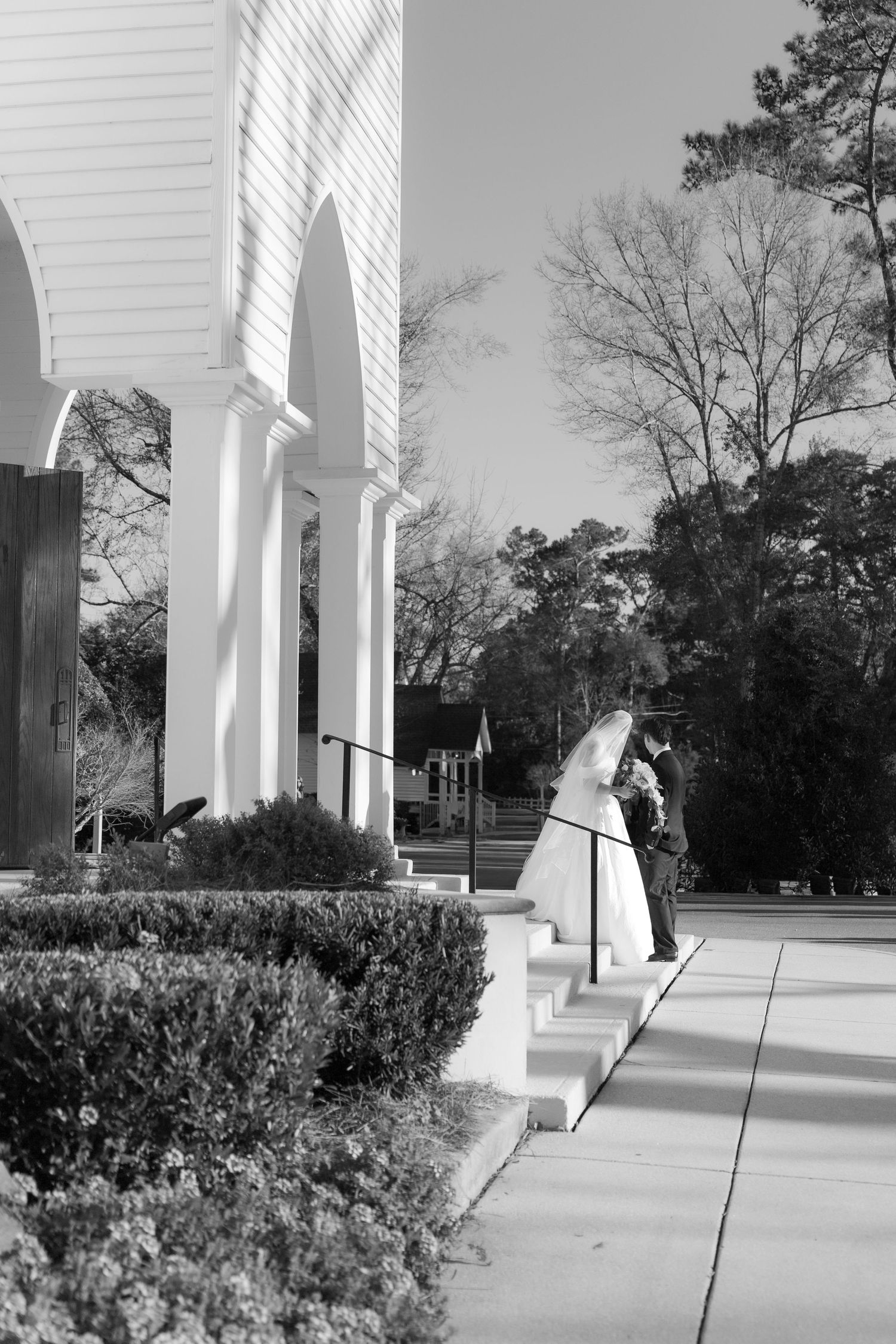 Wedding Couple Photos at Saint Francis at The Point Anglican Church Fairhope, Alabama