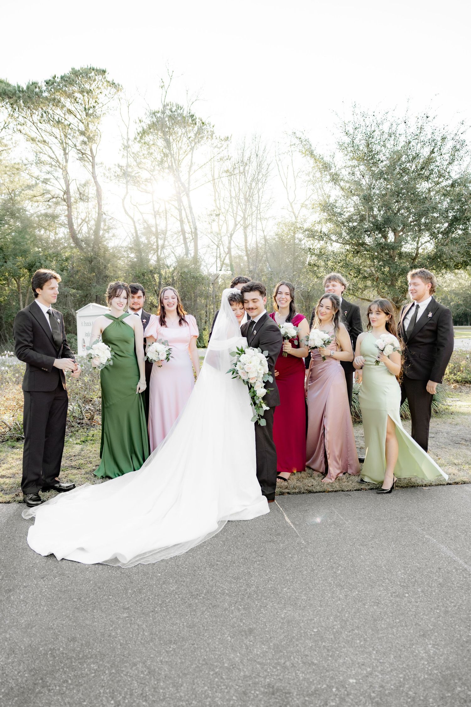 Wedding Party Photos at Saint Francis at The Point Anglican Church Fairhope, Alabama
