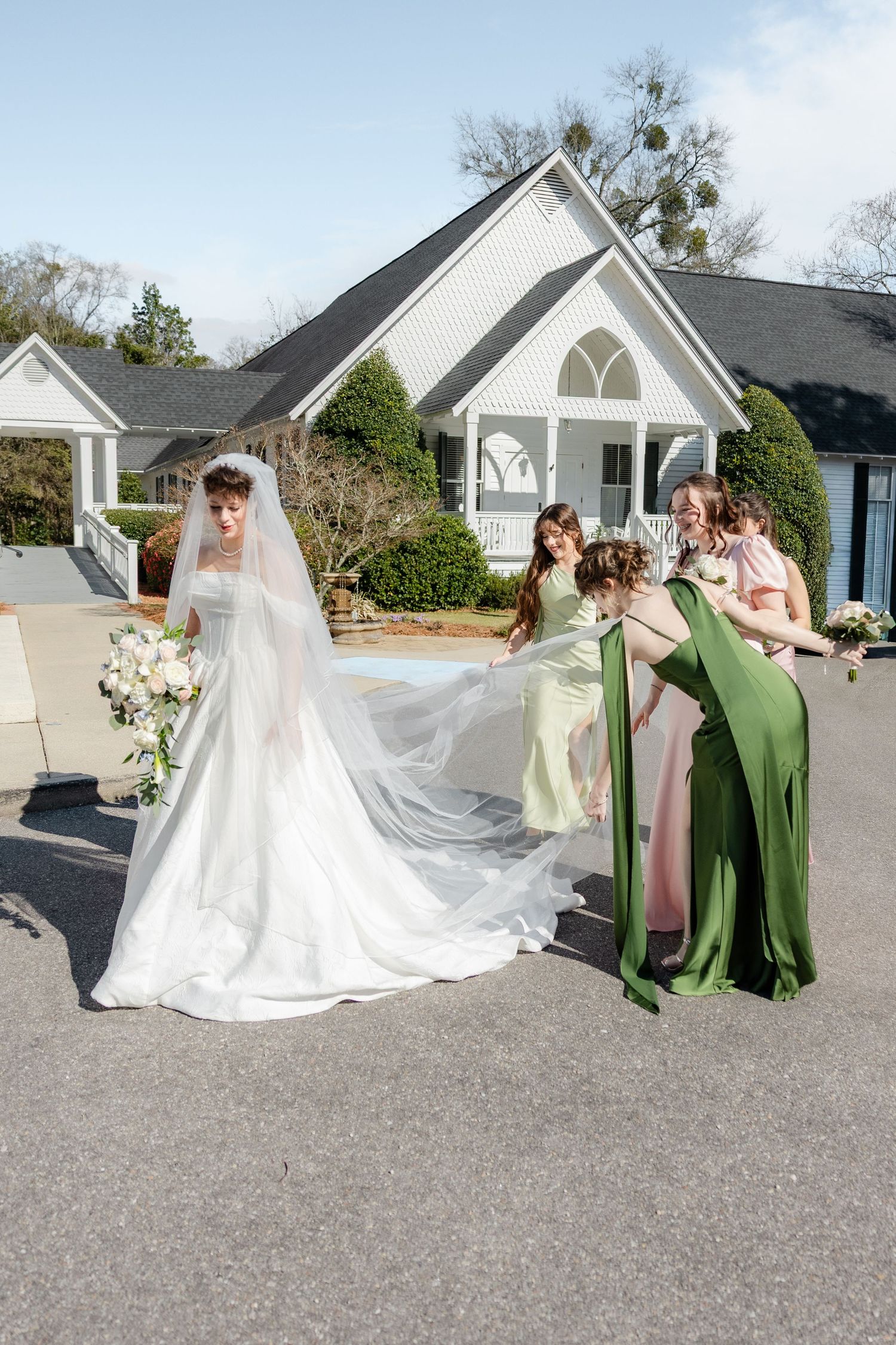 Wedding Bridal Party Photos at Saint Francis at The Point Anglican Church Fairhope, Alabama