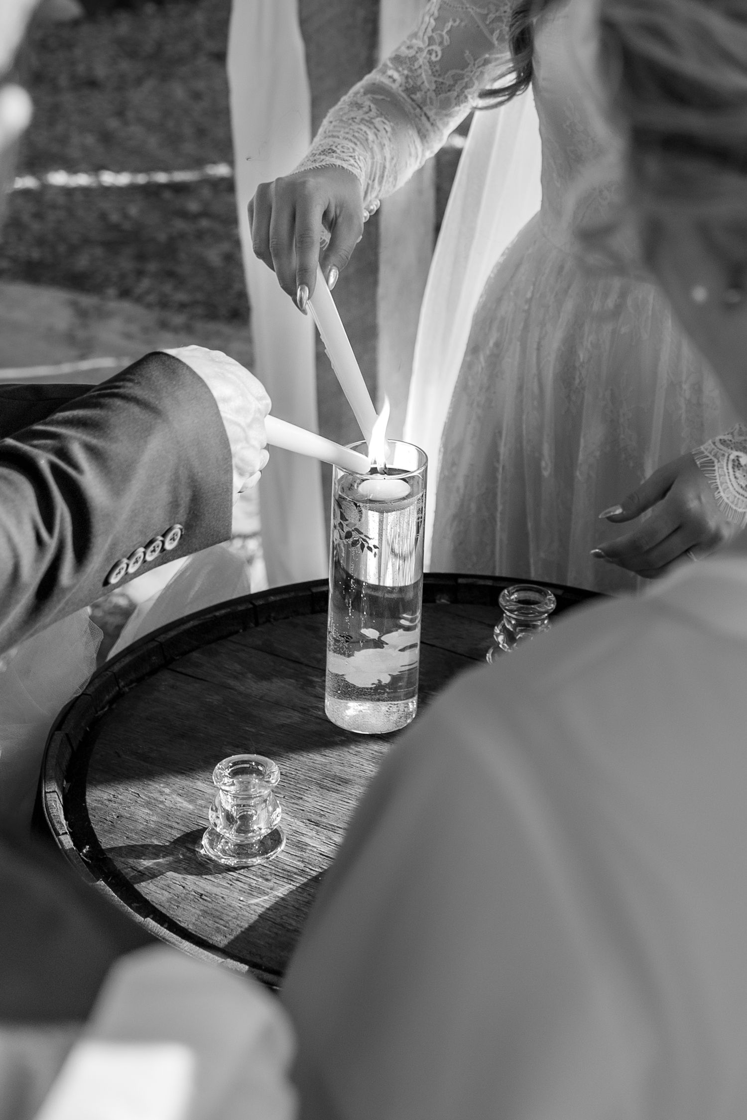 Couple performing unity ritual at Dalrymple Farms Enterprise, Alabama