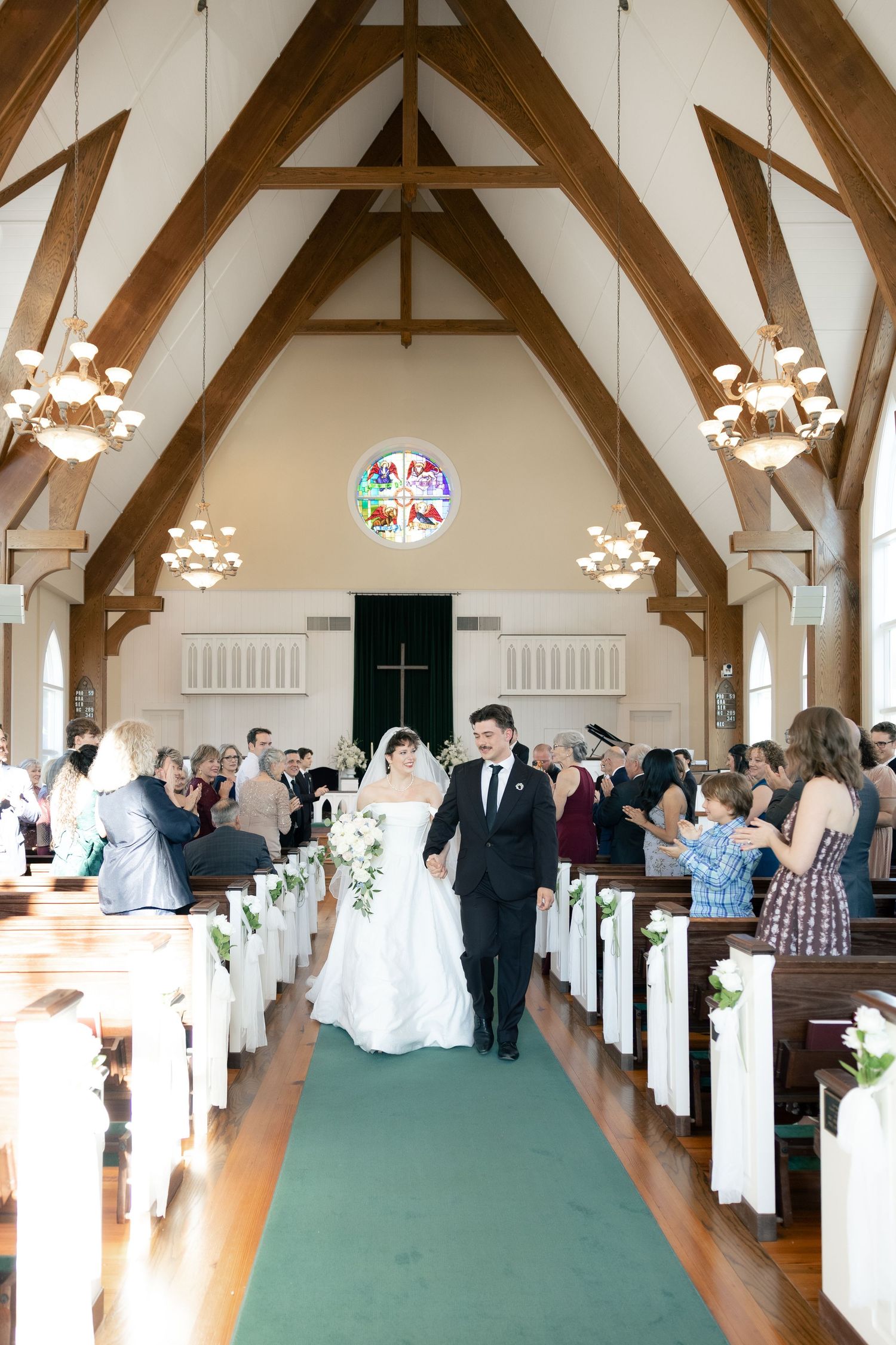 Wedding ceremony at Saint Francis at the Point Anglican Church Fairhope, Alabama