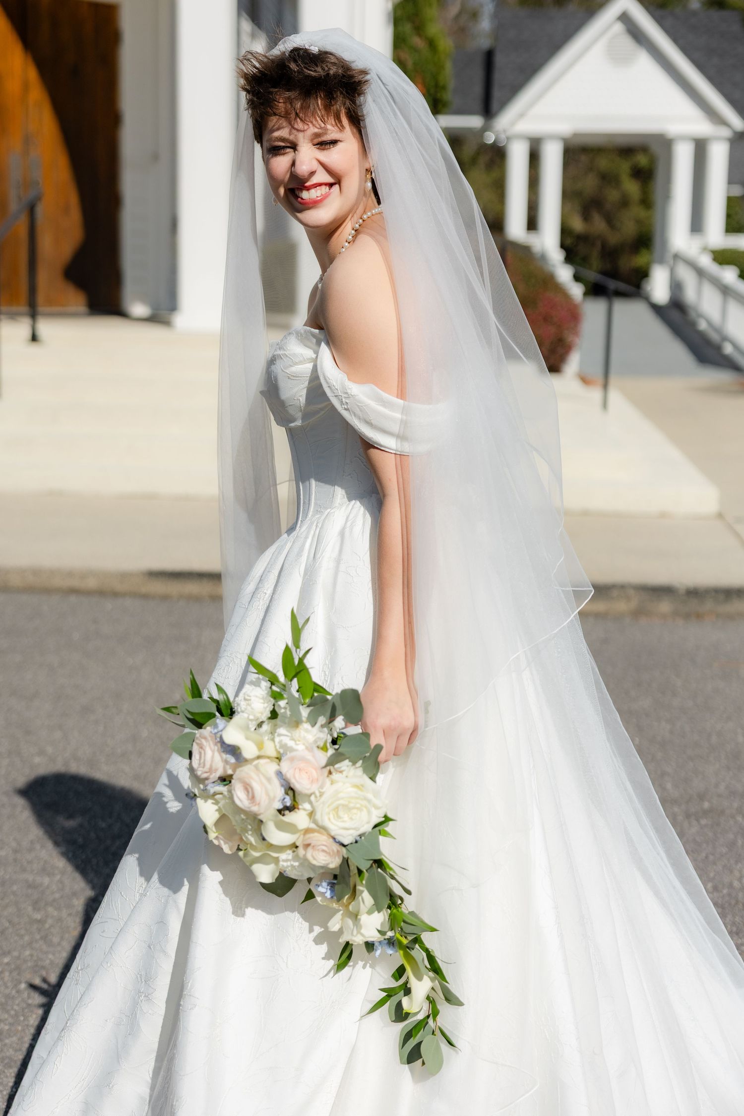 Wedding Bridal Portraits at Saint Francis at The Point Anglican Church Fairhope, Alabama