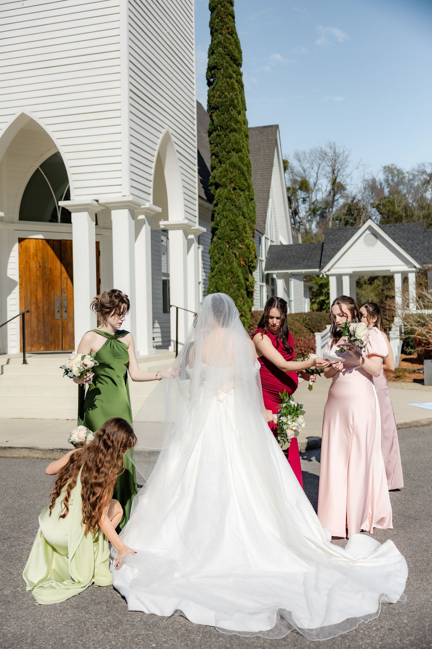 Wedding Bridal Party Photos at Saint Francis at The Point Anglican Church Fairhope, Alabama