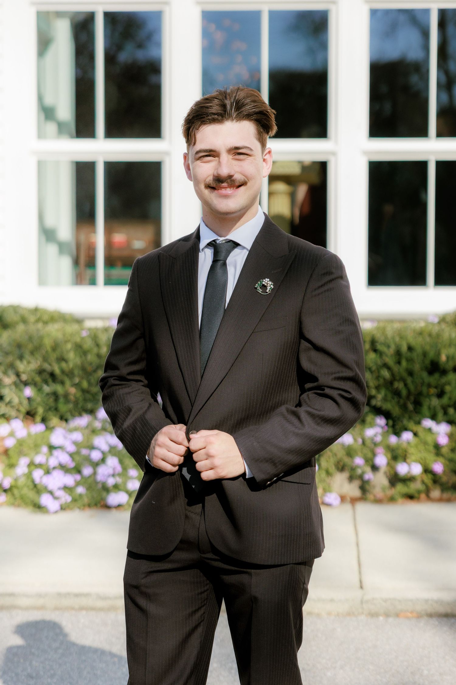 Wedding Groom Portraits at Saint Francis at The Point Anglican Church Fairhope, Alabama