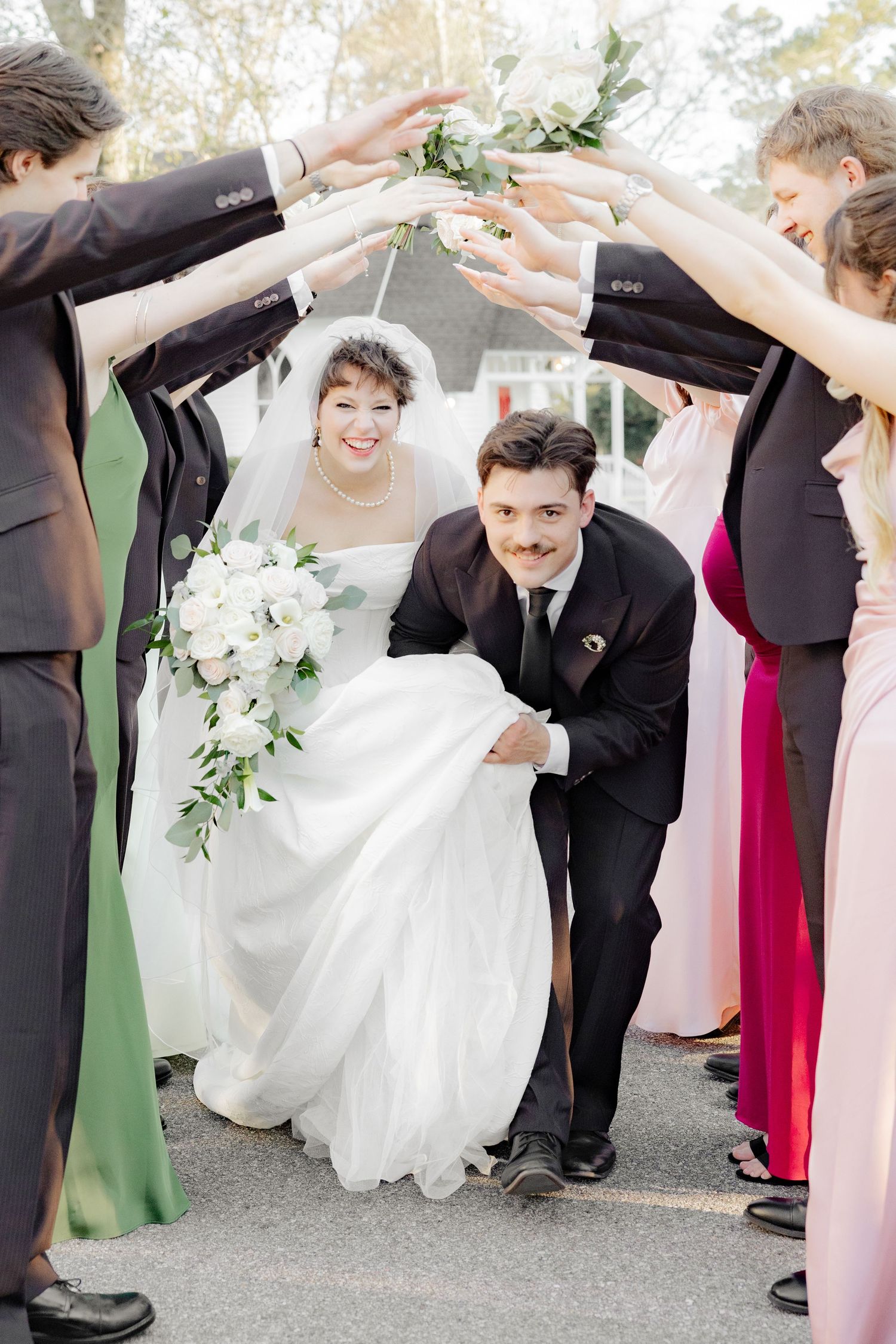 Wedding Party Photos at Saint Francis at The Point Anglican Church Fairhope, Alabama