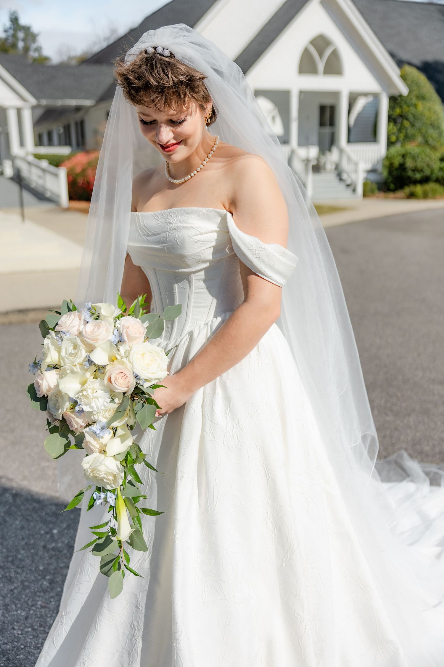 Wedding Bridal Portraits at Saint Francis at The Point Anglican Church Fairhope, Alabama