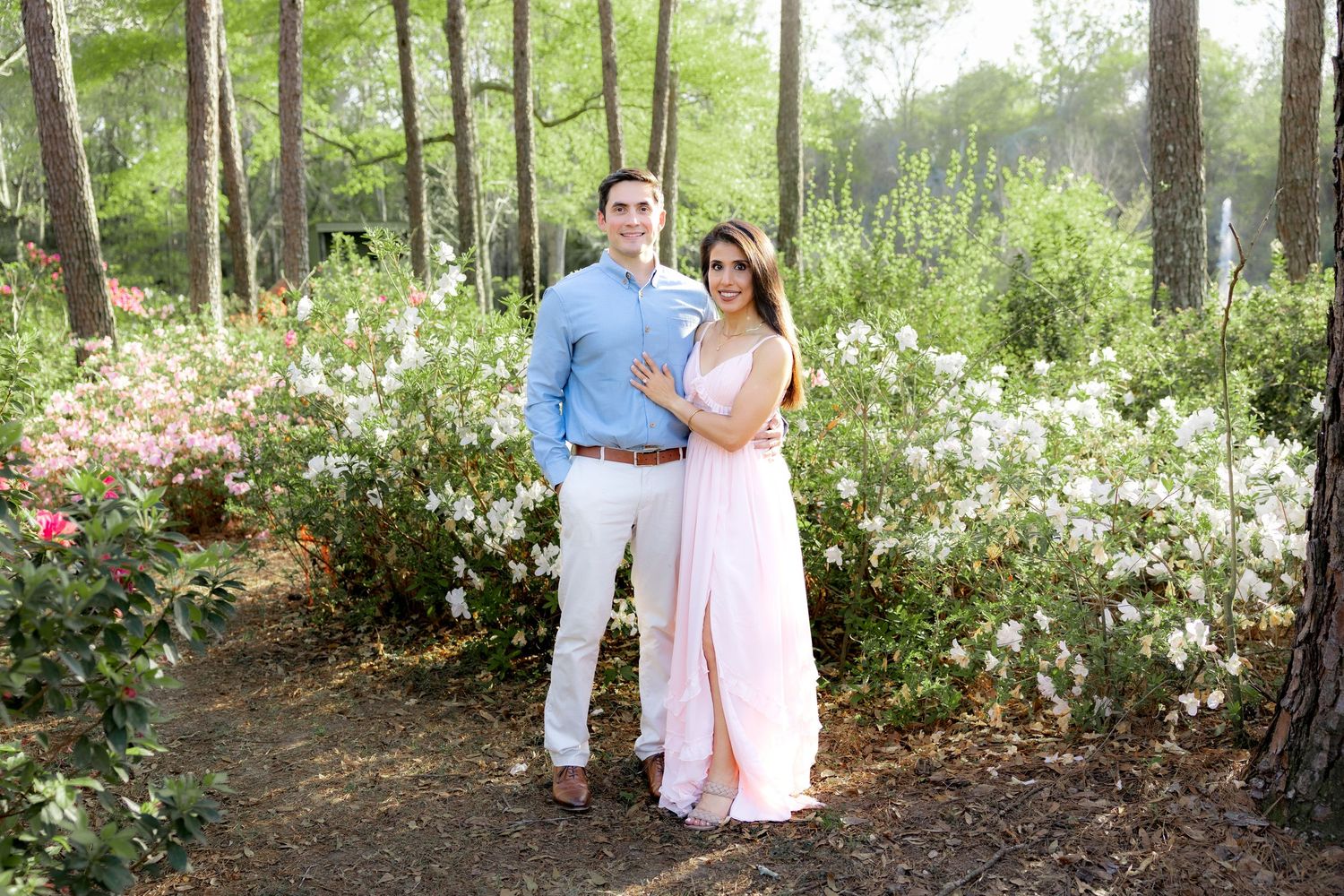 Romantic Spring Couple Photos at Dothan Area Botanical Gardens in Alabama