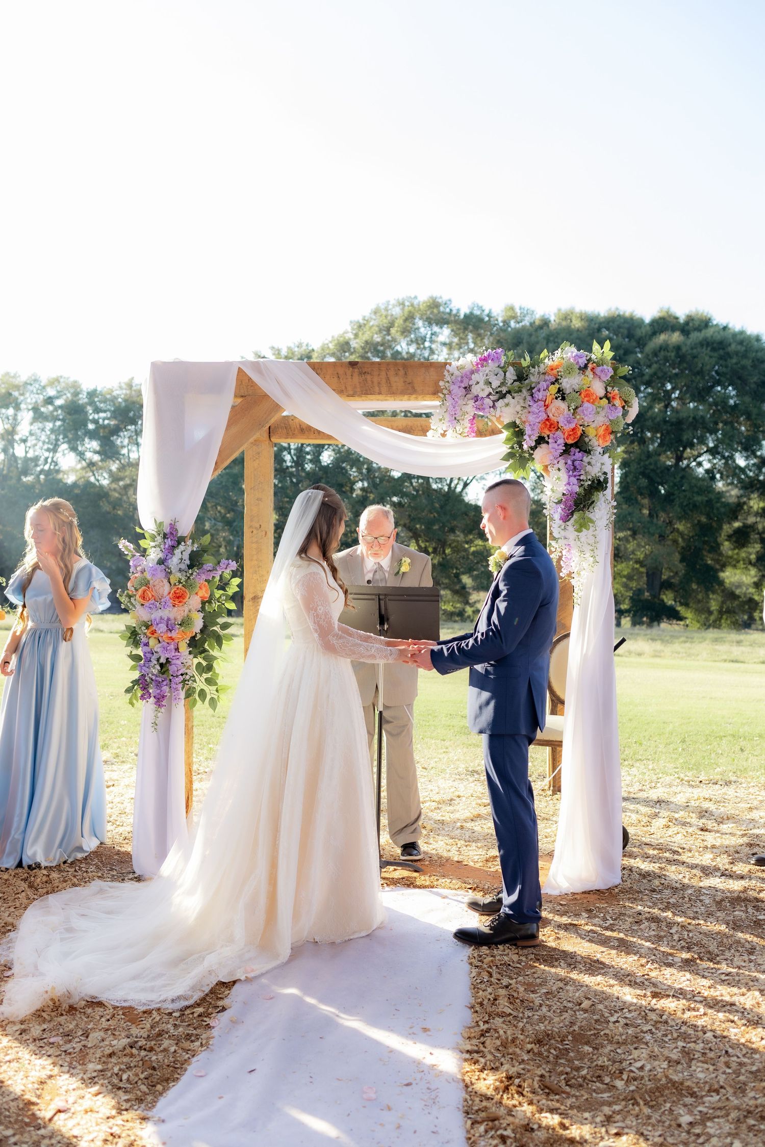Couple getting married at Dalrymple Farms Enterprise, Alabama