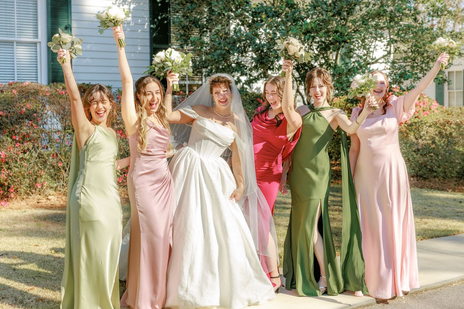 Wedding Party Photos at Saint Francis at The Point Anglican Church Fairhope, Alabama